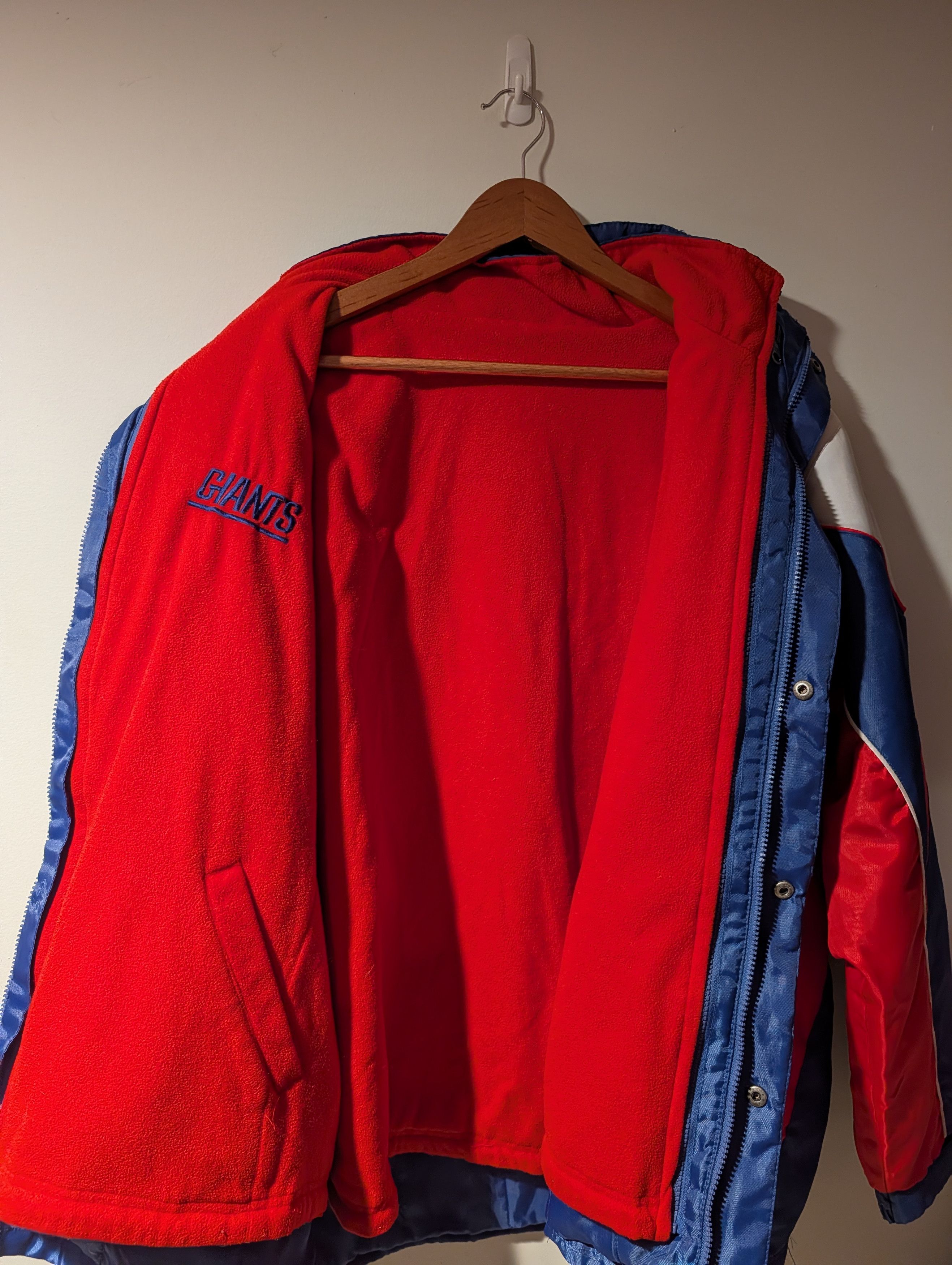 NFL Vtg New York Giants NFL Reversible Fleece Hooded Jacket Size US L / EU 52-54 / 3 - 16 Thumbnail