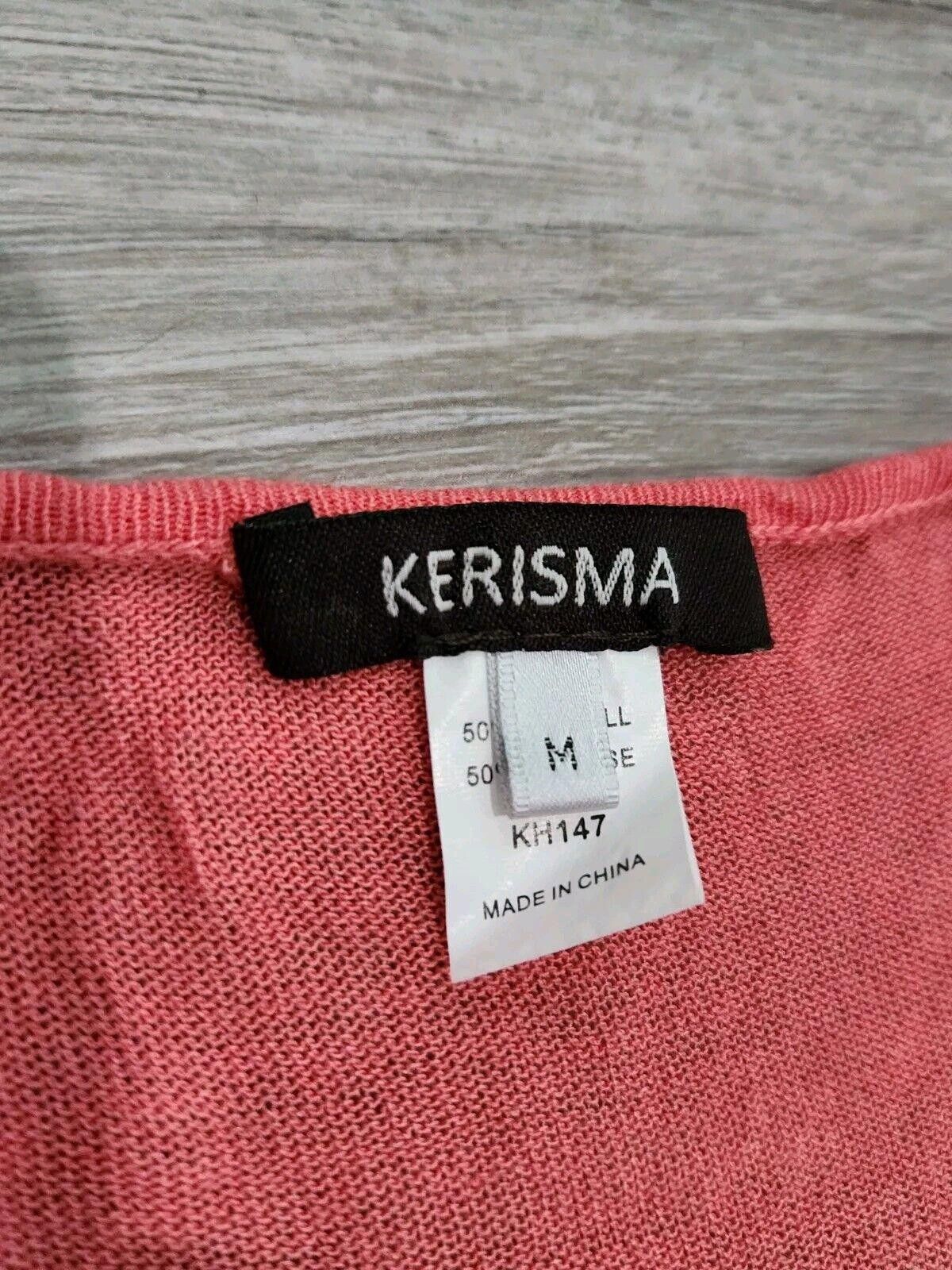 Designer Kerisma Sweater Top Medium Coral Pink Assymetrical Hem Size M / US 6-8 / IT 42-44 - 3 Thumbnail