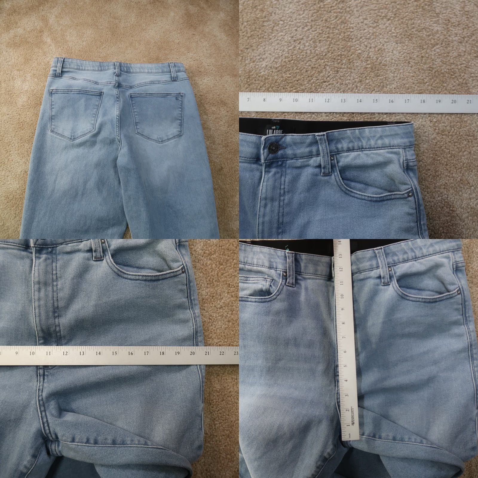 Vintage VINTAGE not, LuLaRoe Jeans High Rise Women 32 Blue Denim Straight 5-Pocket Stretch Comfort Size 24" / US 00 / IT 34 - 8 Thumbnail