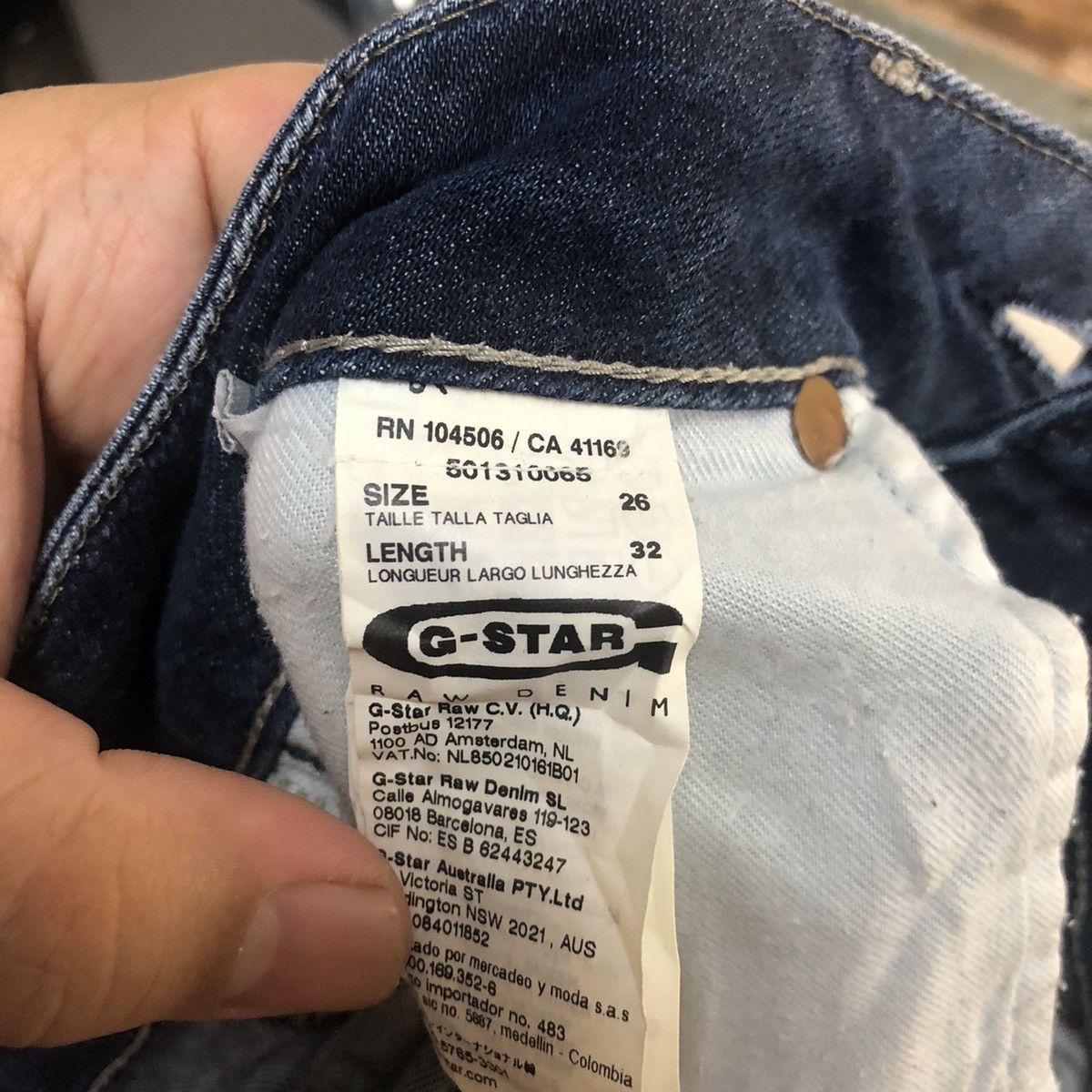 G-Star G Star Raw Blue Denim Pants #A2112 Size US 27 - 24 Thumbnail