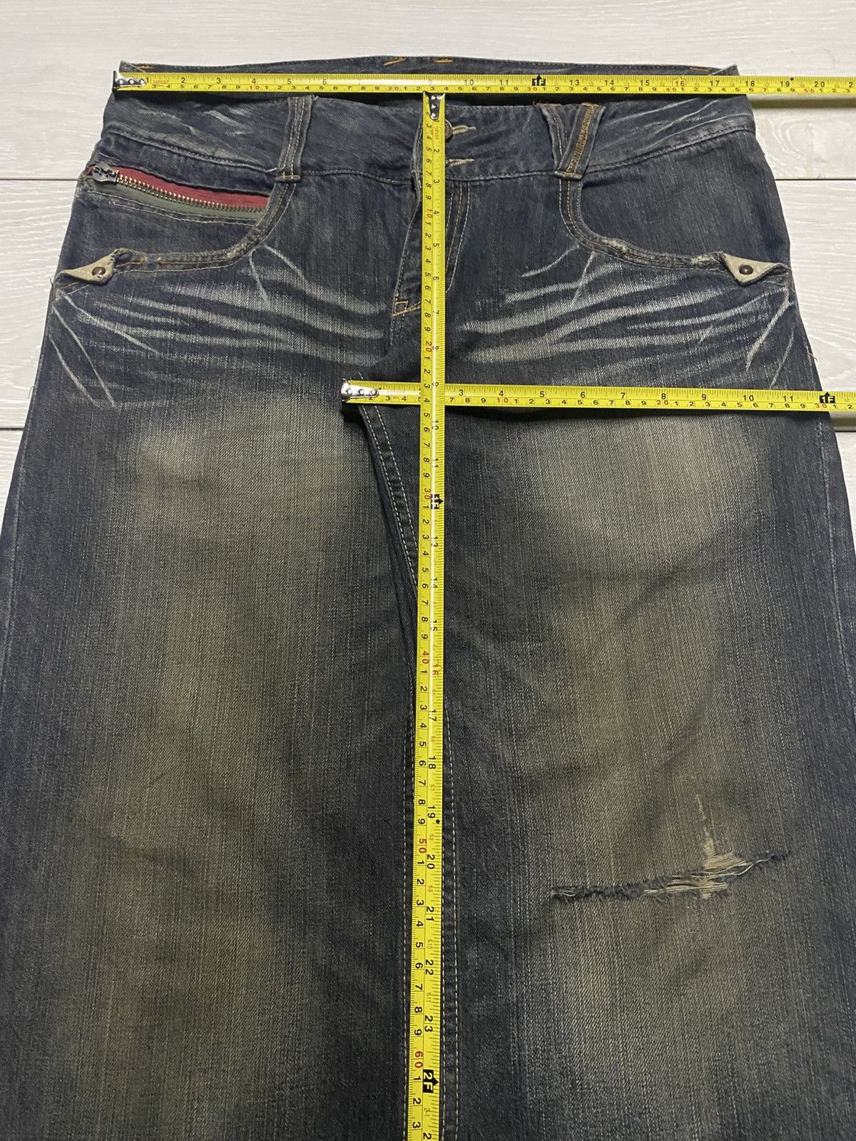 Japanese Brand Japanese Brand Memory Buckle Back Baggy Evisu Style Jeans Size US 35 - 17 Thumbnail