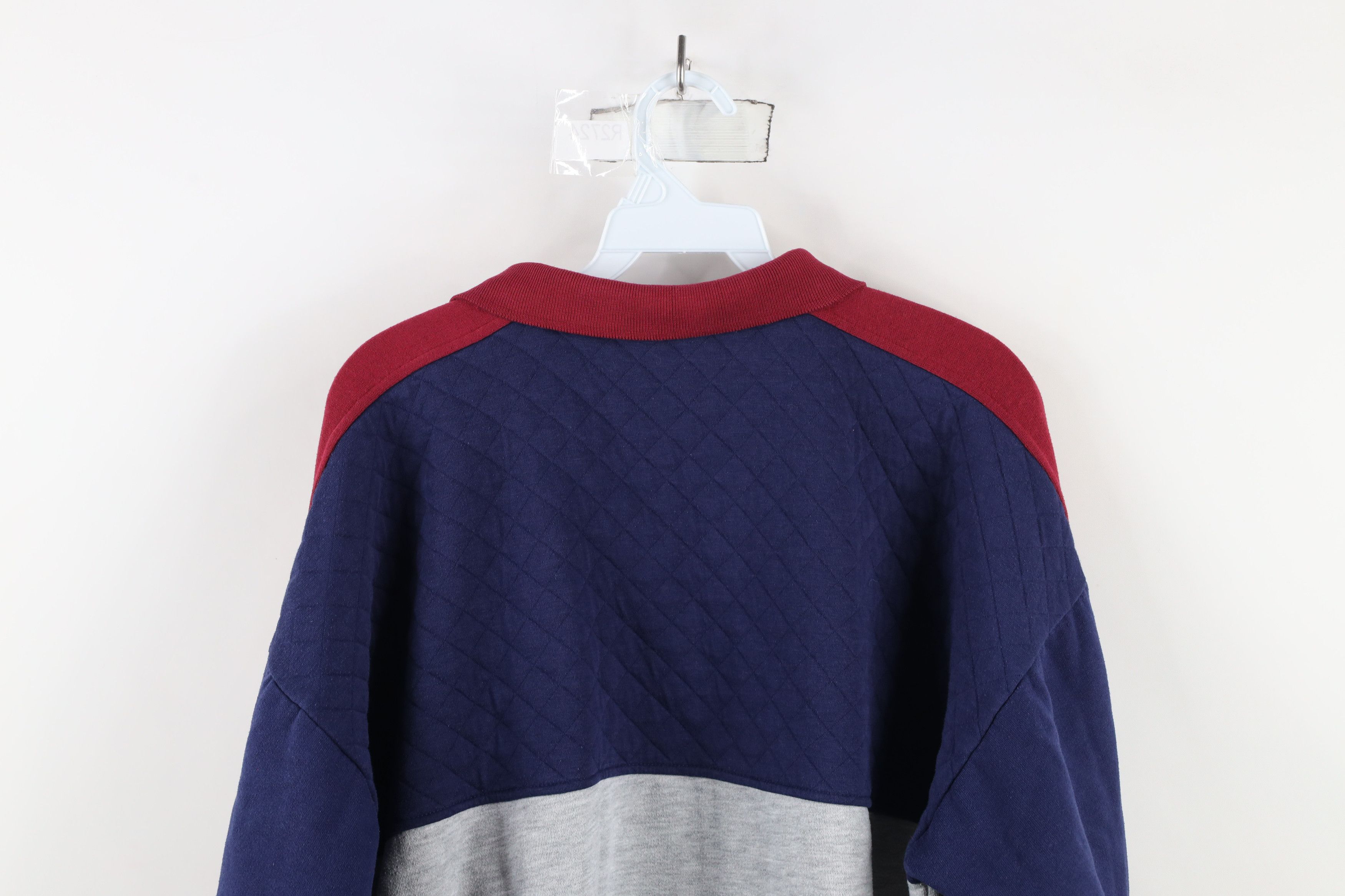 Vintage Vintage 90s Streetwear Block Boxy Fit Collared Sweatshirt Size US XL / EU 56 / 4 - 7 Thumbnail