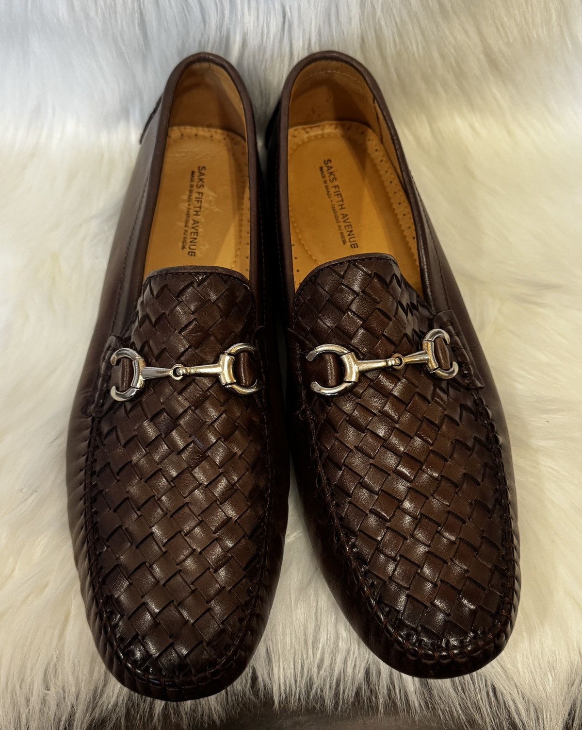 Saks Fifth Avenue Saks Fifth Avenue Woven Leather Driving Loafers Size 11.5 Size US 11.5 / EU 44-45 - 1 Thumbnail