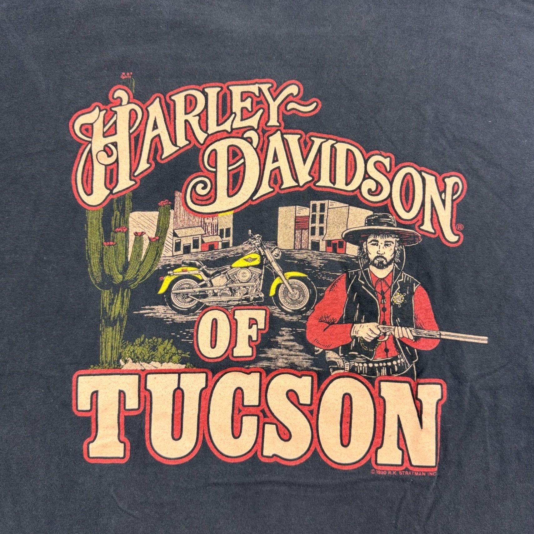 Harley Davidson VINTAGE Harley-Davidson T Shirt Adult Large Shirt Mens 90s USA Bike Desert Tucson Arizona Black Size US L / EU 52-54 / 3 - 2 Thumbnail