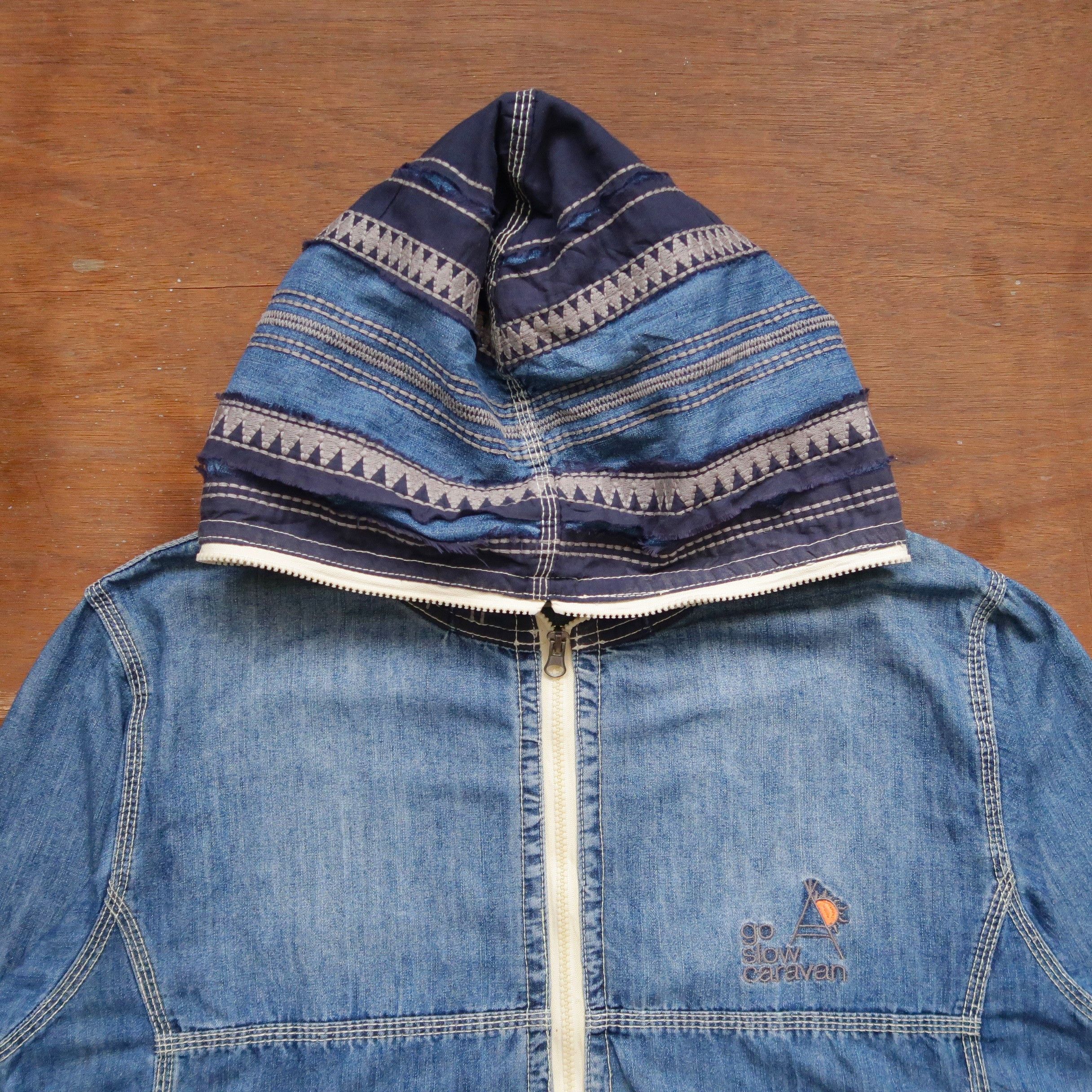Kapital 90s Kapital GSC Distressed Native Denim Full Zip Hoodie Size US XL / EU 56 / 4 - 3 Thumbnail