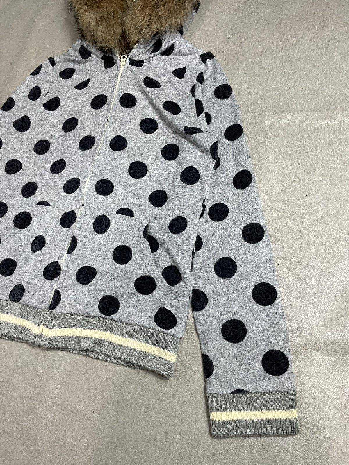 Hysteric Glamour Japanese Faux Fur zip Hoodie Polkadot gothic lgb ifsix style Size US M / EU 48-50 / 2 - 2 Thumbnail