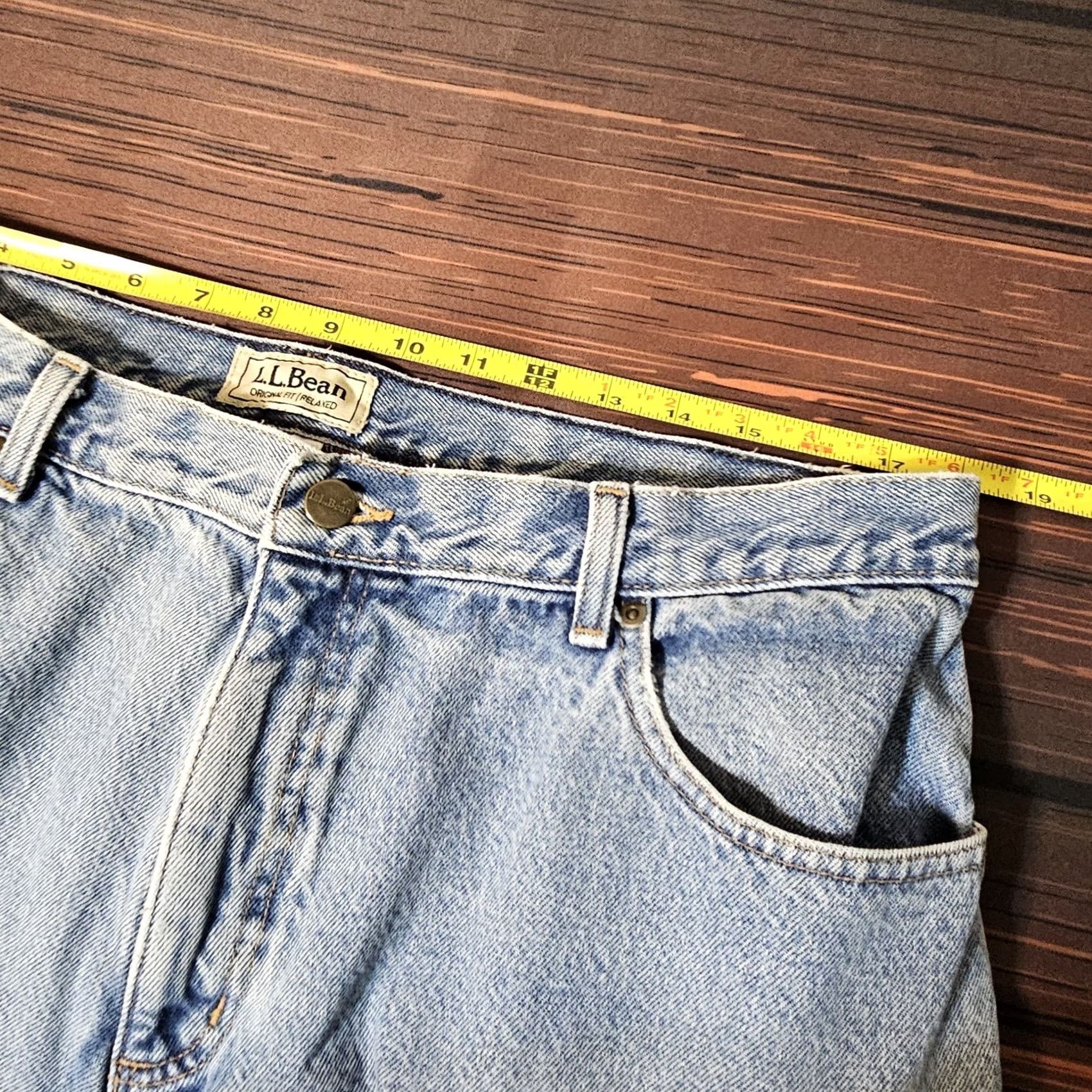 Vintage LL Bean Womens Jeans Denim 36x28 Flannel Lined Size 20 Blue Regular Inseam 28 Womens Jeans Size 42" / US 20 - 3 Thumbnail