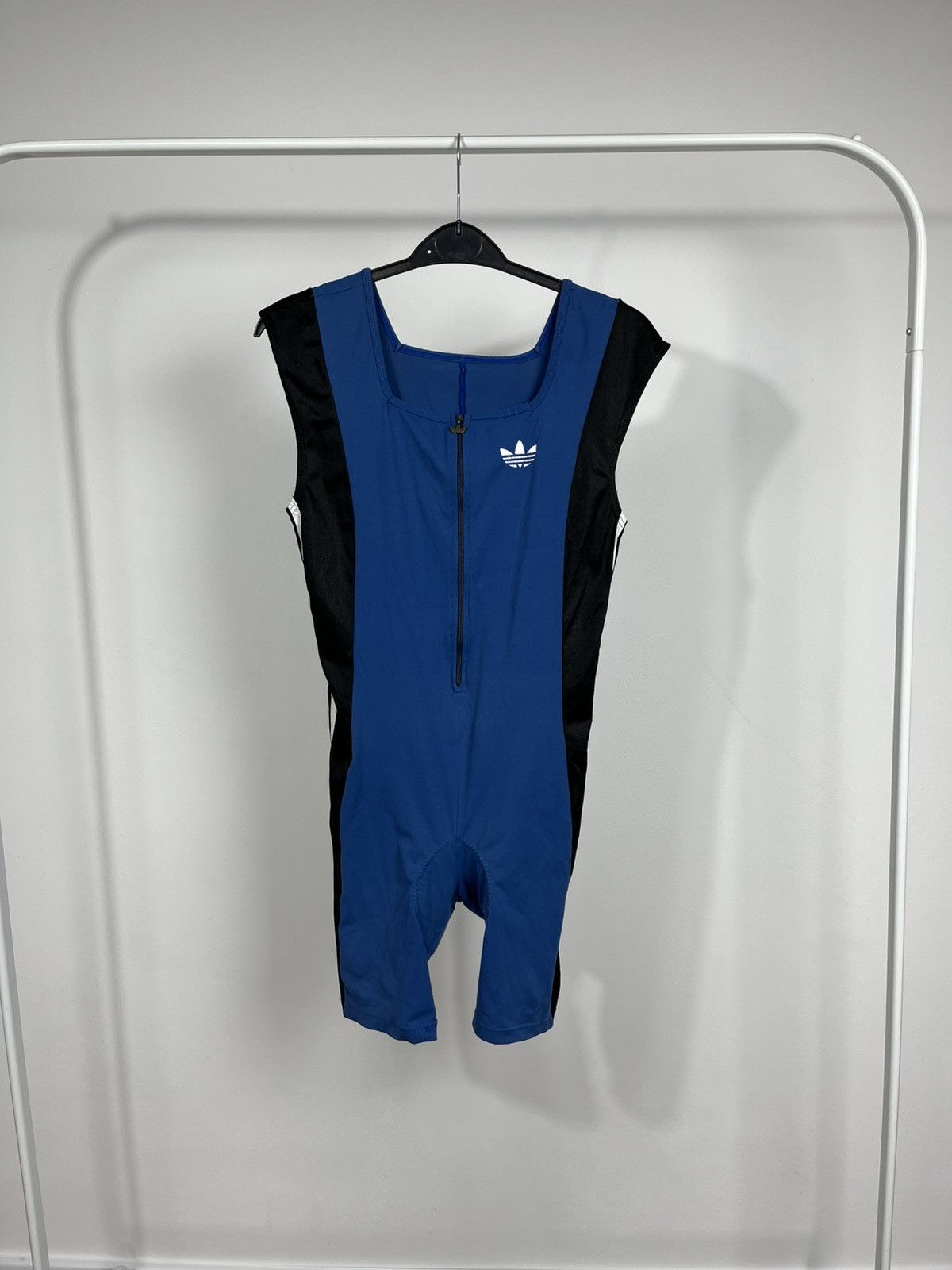 Adidas Vintage Adidas cycling skinsuit blue black triathlon suit 40 Size US S / EU 44-46 / 1 - 1 Thumbnail