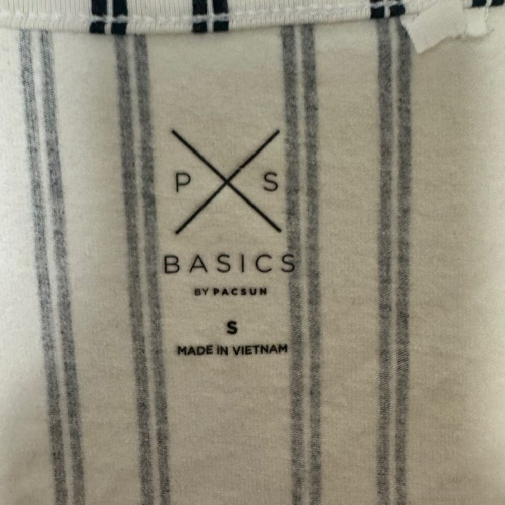 Pacsun PacSun PS Basics Black & White Striped Wrap Crop Top Size S Size S / US 4 / IT 40 - 3 Thumbnail