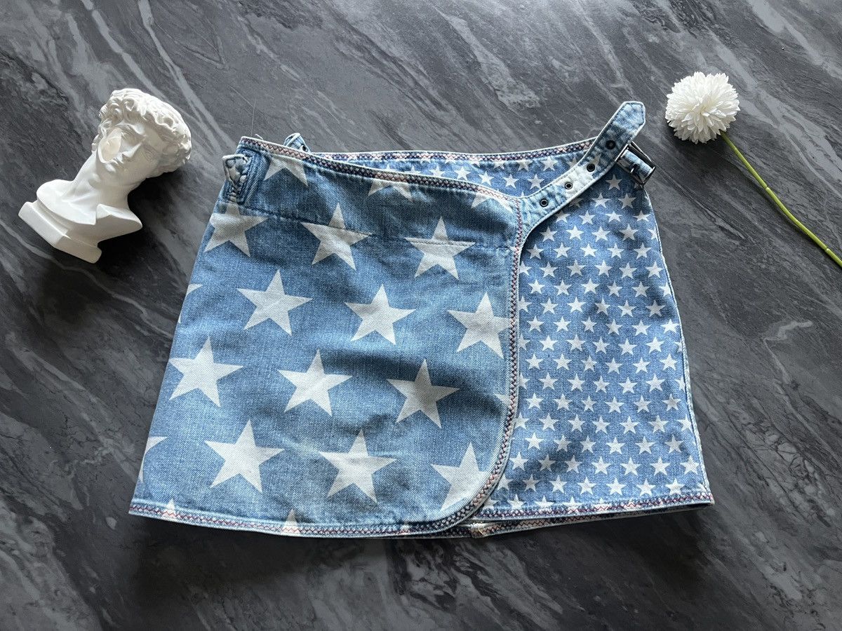 Hysteric Glamour Hysteric Glamour : Adjustable Denim Skirt Stars Rare Pattern Size 28" / US 6 / IT 42 - 3 Thumbnail