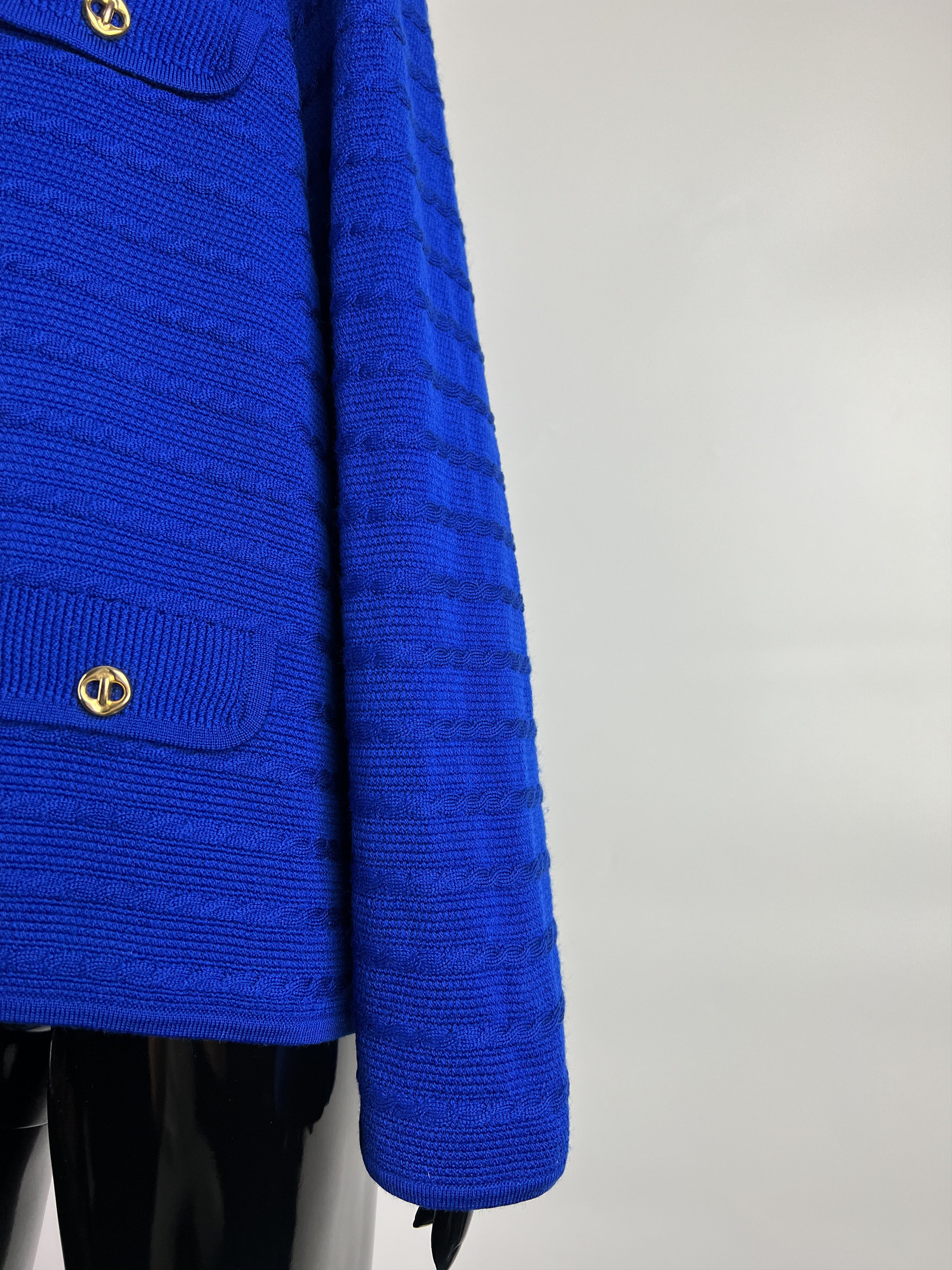 Other Luisa Spagnoli Blue 100% Wool Cardigan Size XL Size XL / US 12-14 / IT 48-50 - 8 Thumbnail