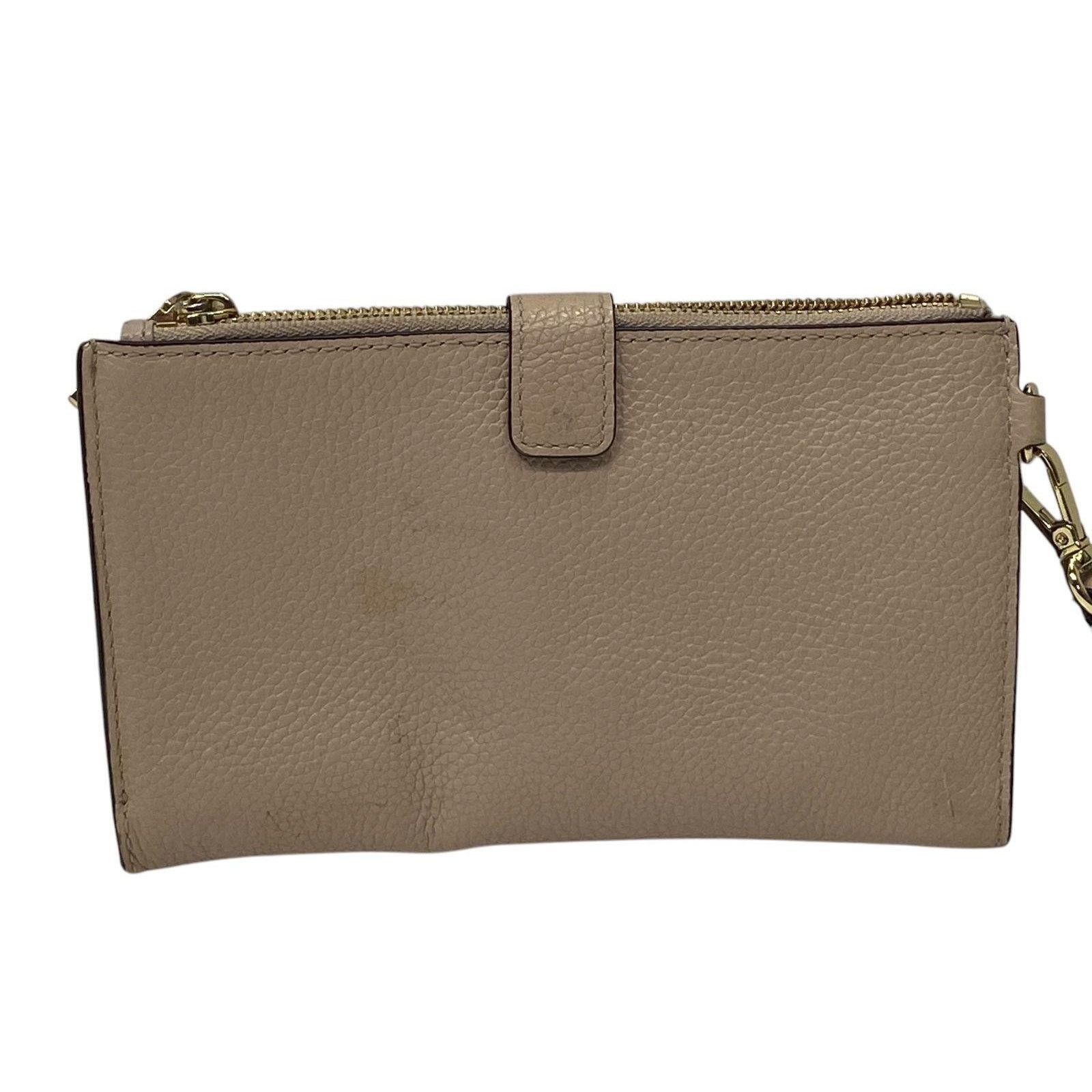 Michael Kors Michael Kors wallet double zip pebbled leather wristlet tan Size ONE SIZE - 1 Thumbnail