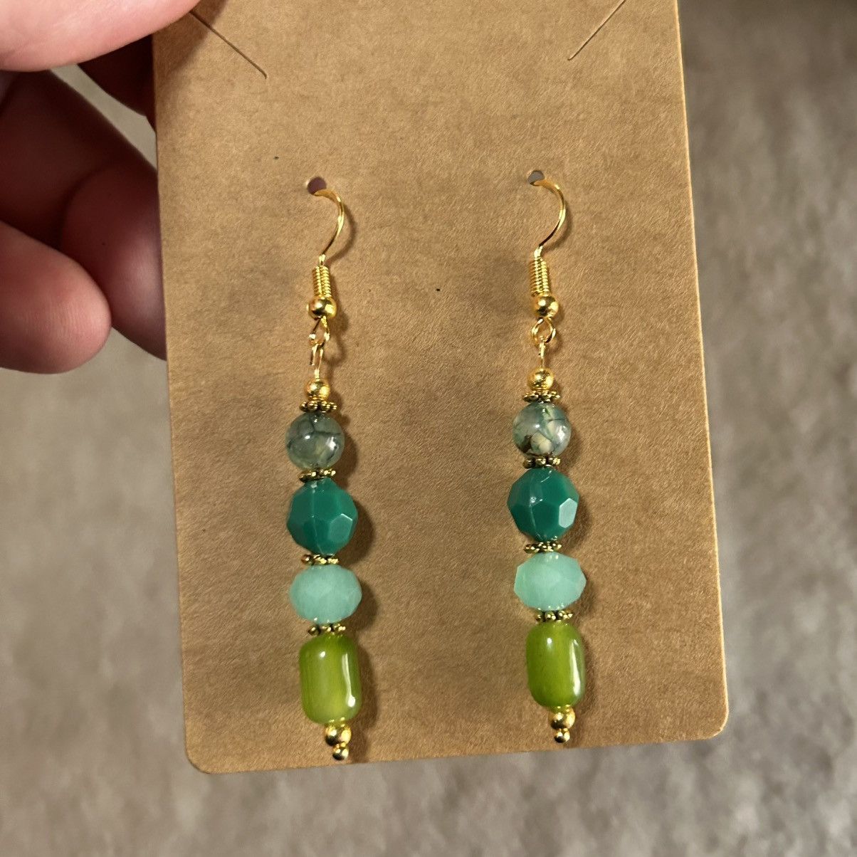 Handmade Handcrafted elegant cat eye glass crystal earrings Size ONE SIZE - 2 Thumbnail
