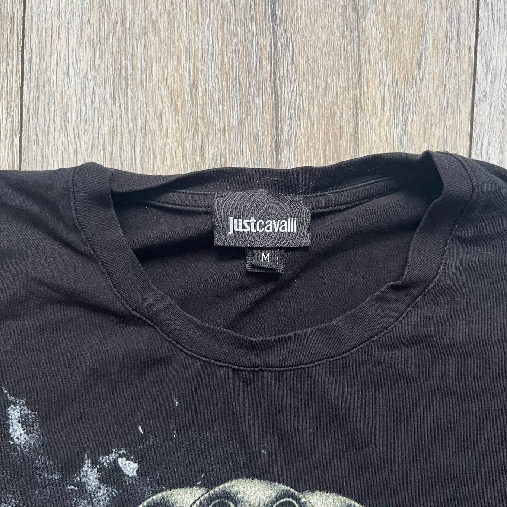 Just Cavalli Just Cavalli AW2016 Metal Skull Print Black Tee Size US M / EU 48-50 / 2 - 4 Thumbnail