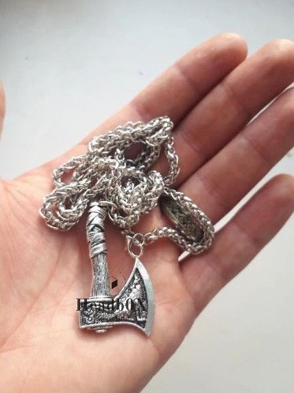 Jewelry Viking Axe Pendant Necklace in Silver, Men's