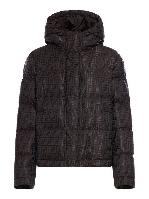 Fendi DOWN JACKET IN BROWN TECHNICAL FABRIC | Grailed