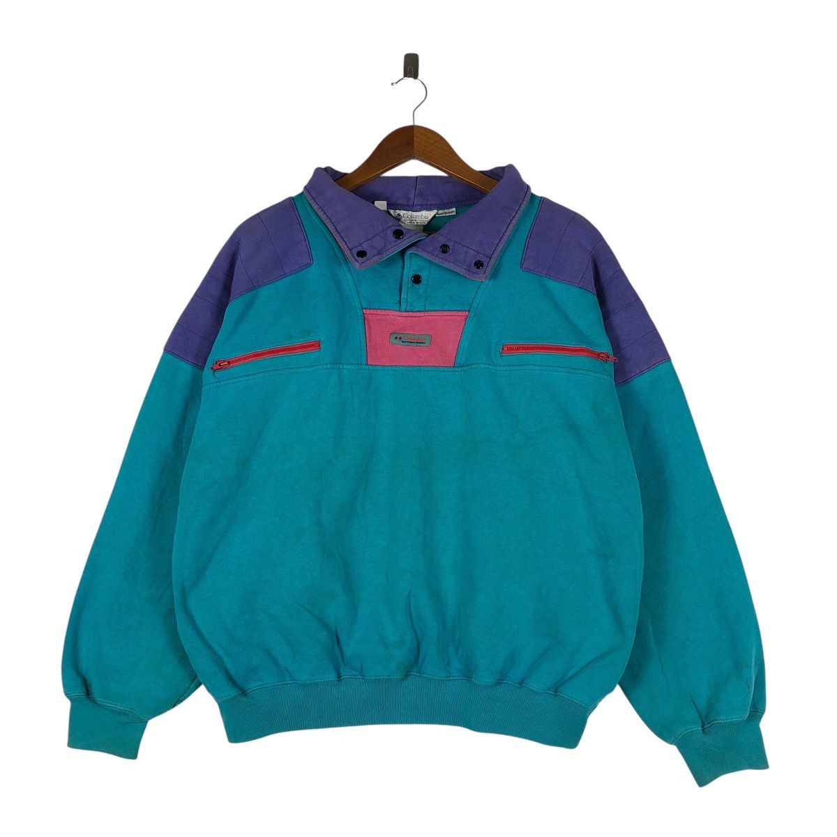 Columbia COLUMBIA Half Button Nice Design Sweatshirt Size US L / EU 52-54 / 3 - 1 Thumbnail