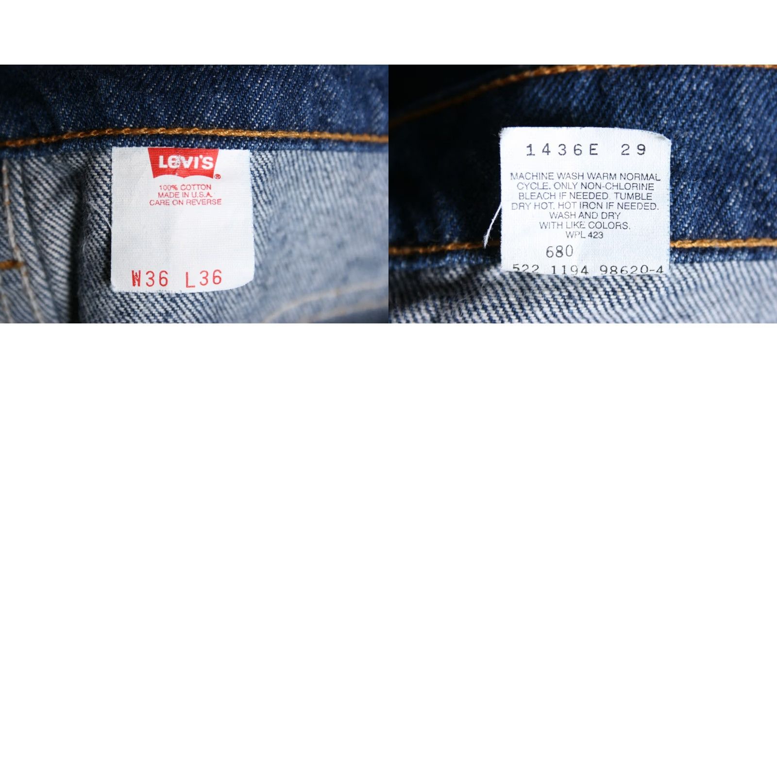 Levi's VINTAGE Levi's 517 Bootcut Jeans 34x36 Blue California USA Men Regular Denim Cotton 90s Vintage Mens Jeans Size US 33 - 8 Thumbnail