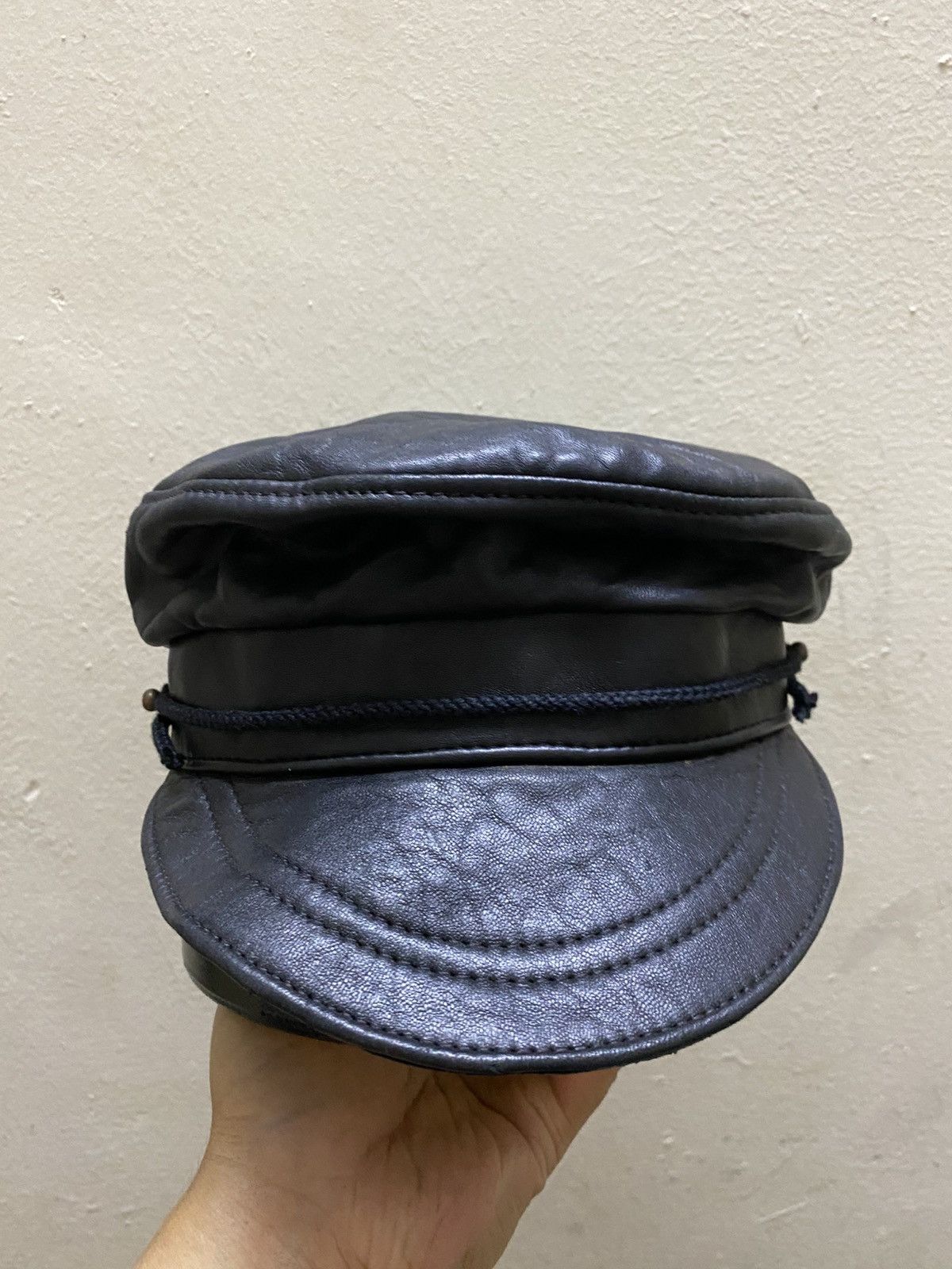 Vintage Vintage Captain Leather Cap Hat Size ONE SIZE - 1 Thumbnail