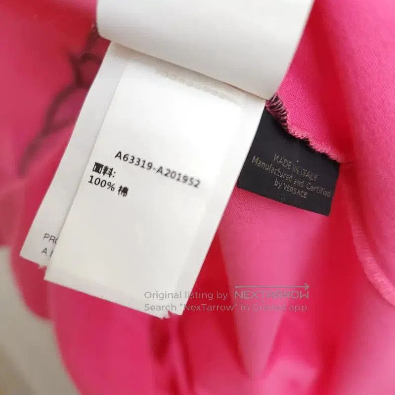 Versace Versace Pink Cotton Logo T-Shirt for Women . Size S / US 4 / IT 40 - 5 Thumbnail