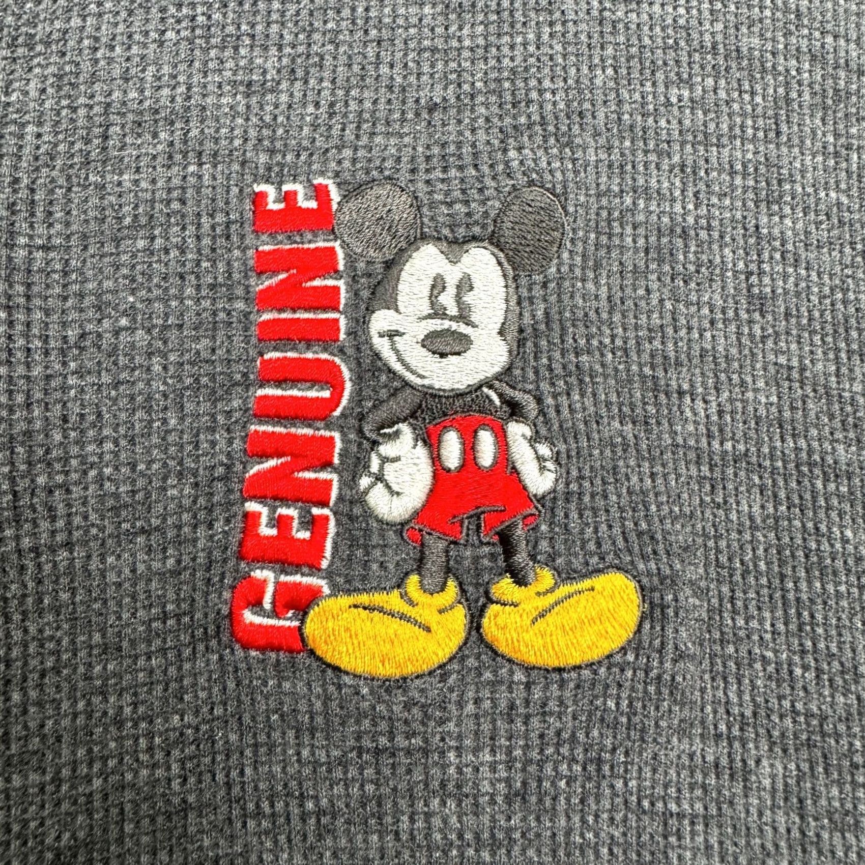 Disney VINTAGE Disney Mickey Mouse Waffle Knit Thermal Shirt Mens M Gray 90s Cartoon Size US M / EU 48-50 / 2 - 6 Thumbnail