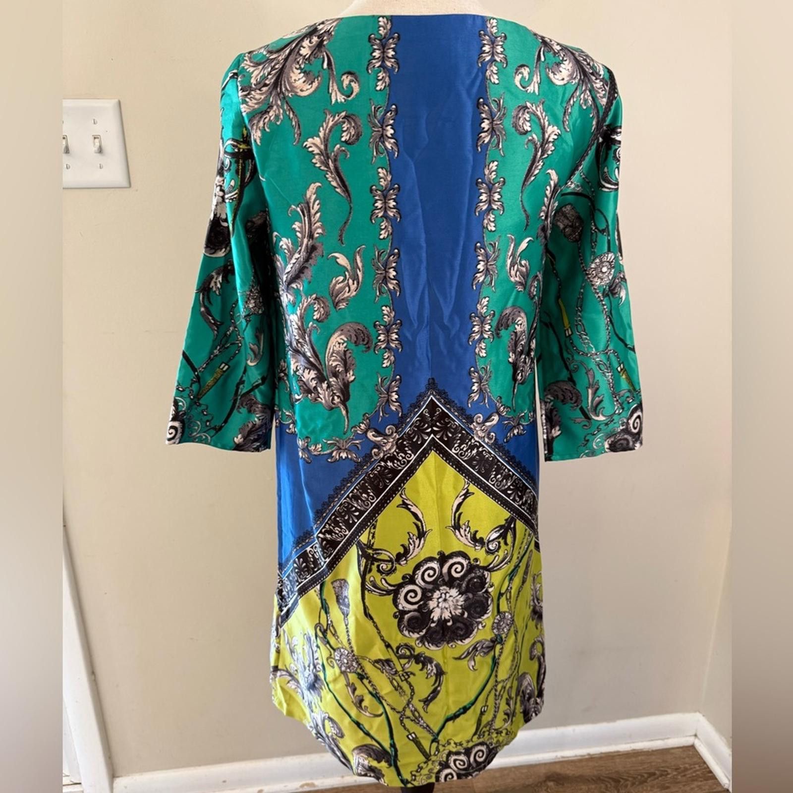 Other Gabby Style ornate midi dress leaf pattern keyhole neck SZ 4 Size S / US 4 / IT 40 - 3 Thumbnail