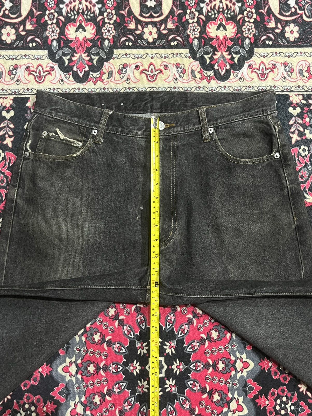 JNCO ⚡️Baggy⚡️Vintage Japanese Brand Brownish Black Frayed Leg Jean Size US 34 / EU 50 - 13 Thumbnail
