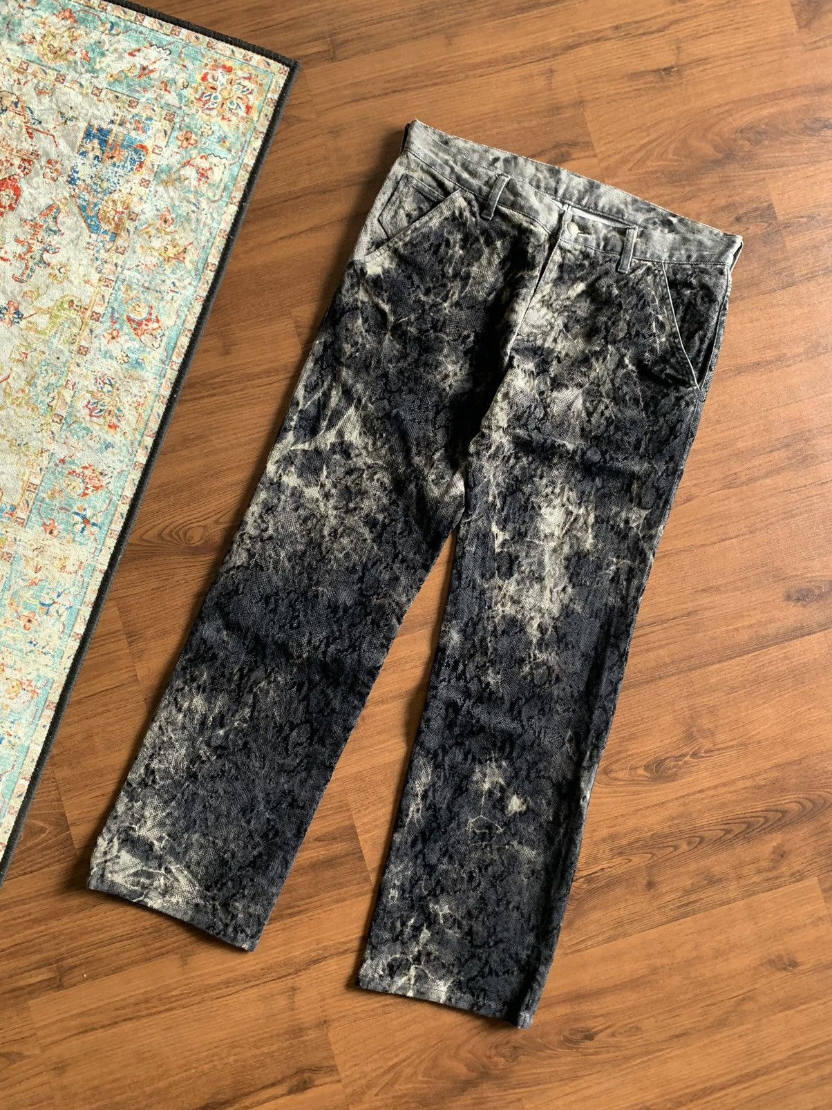 image of If Six Was Nine x Le Grande Bleu L G B Snake Skin Print Pants in Black Smoke, Men's (Size 32)