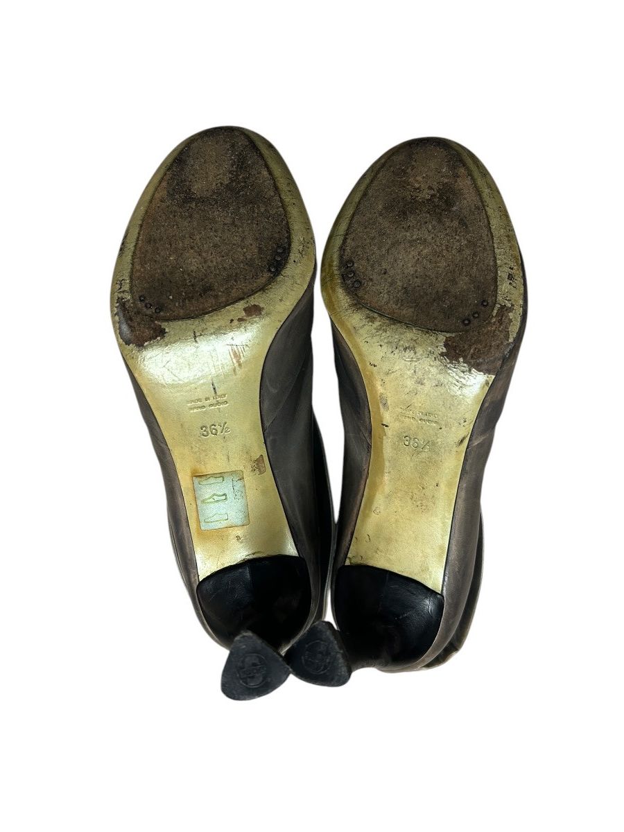 Costume National Aged Leather Heels Size US 6.5 / IT 36.5 - 7 Thumbnail