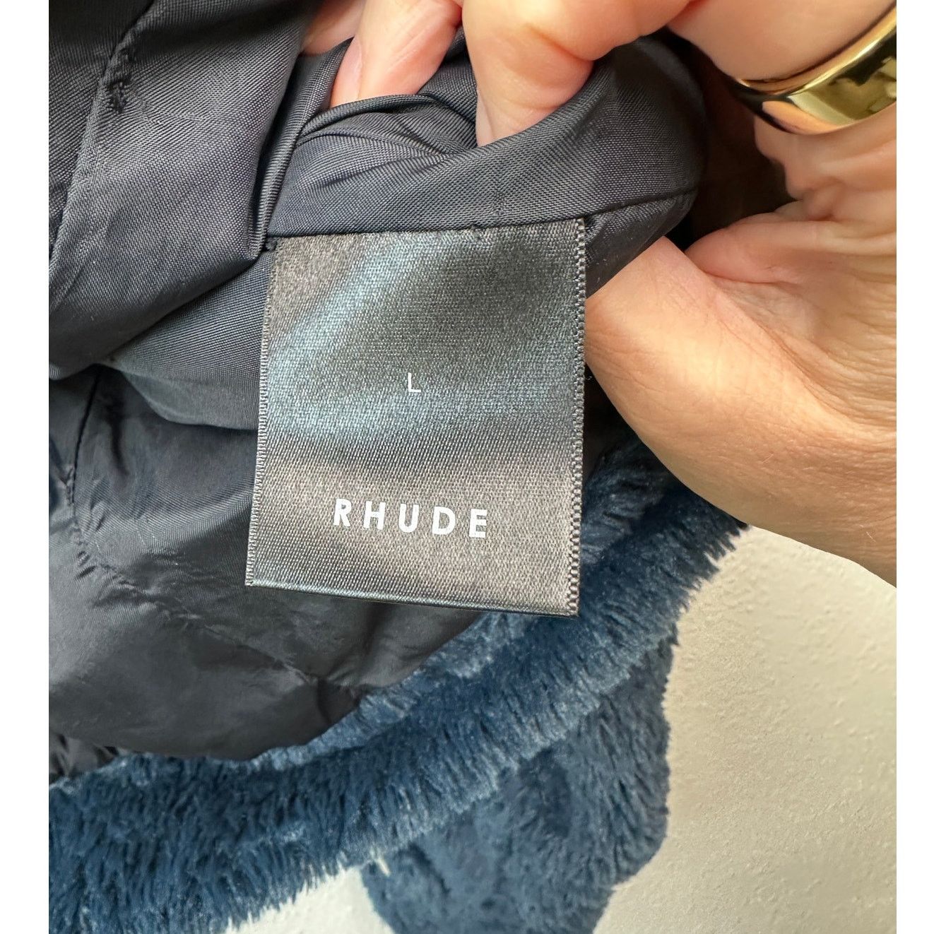 NWT Rhude Jacket Navy Blue Mens US L Sherpa