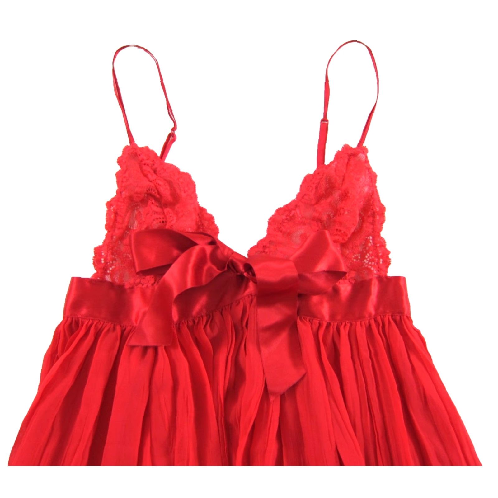 Victoria's Secret Victoria's Secret Red Lace Bow Lingerie Cami Nightgown Women Small XS-XL? Size ONE SIZE - 4 Thumbnail