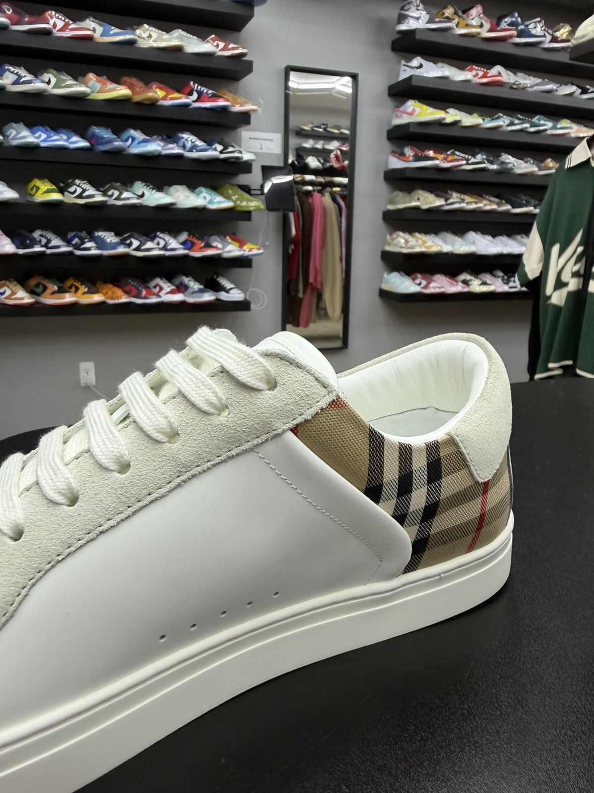 Burberry Size 12US/45EU - Burberry Leather Check Suede Low Tops Size US 12 / EU 45 - 7 Thumbnail