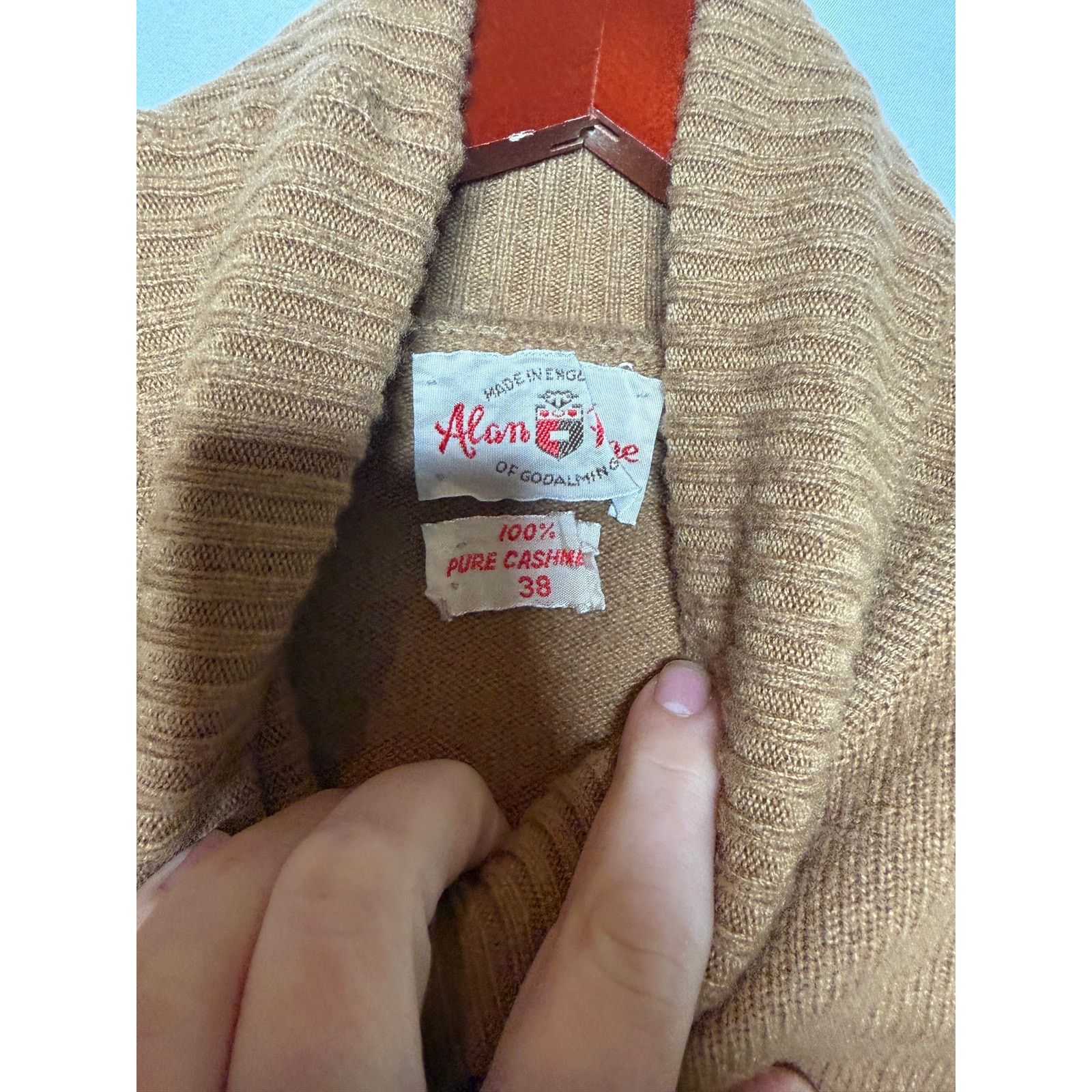 Other Vintage Alan Paine beige tan turtleneck 100% cashmere sweate Size S / US 4 / IT 40 - 3 Thumbnail