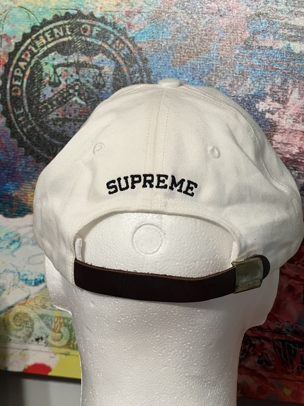 Supreme Supreme visor label 6-panel white hat adjustable sizing Size ONE SIZE - 2 Thumbnail
