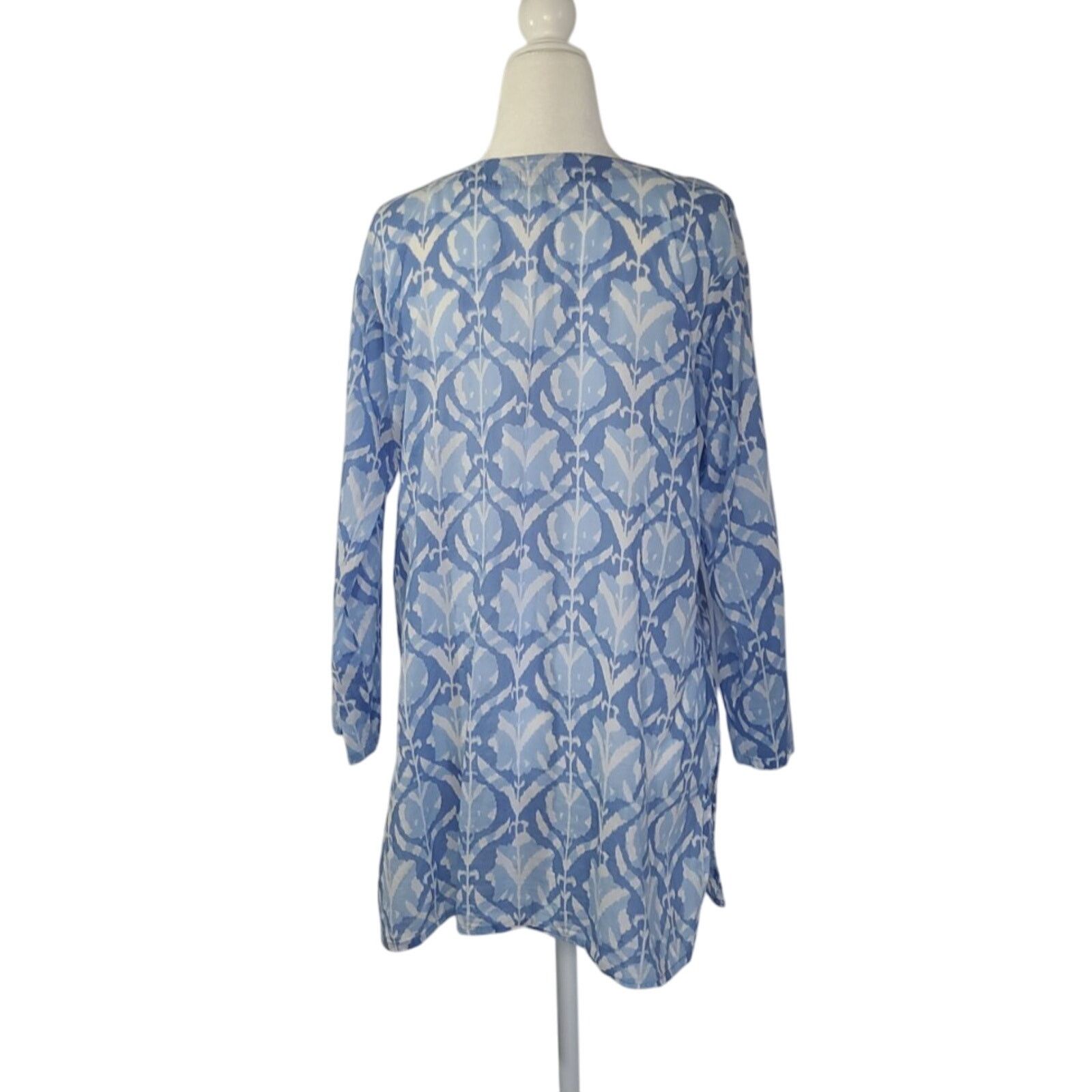 Other Dolma Women's Blue Addison Kurta Cotton Tunic Top Large Size L / US 10 / IT 46 - 5 Thumbnail