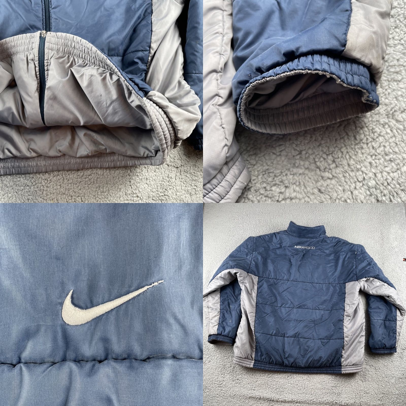 Nike VINTAGE Nike Puffer Jacket Men 2XL Gray Navy Distressed 90s Y2K Hip Hop City Sports Size US XXL / EU 58 / 5 - 8 Thumbnail
