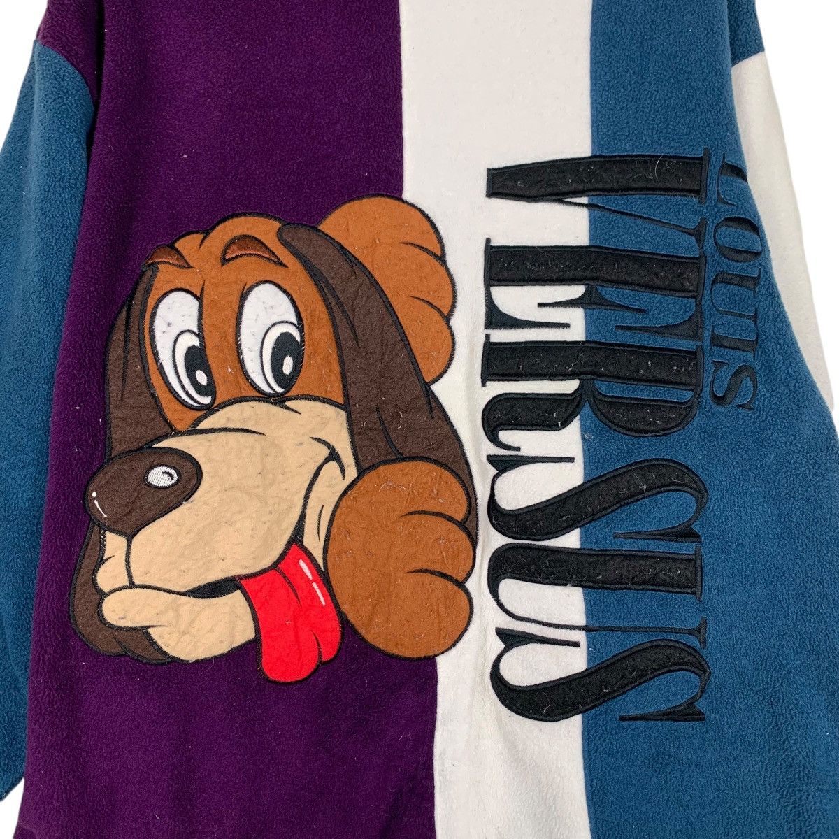 Japanese Brand LOUIS VERSUS Big Logo Colorblock Pullover Fleece #1259-C57 Size US M / EU 48-50 / 2 - 10 Thumbnail