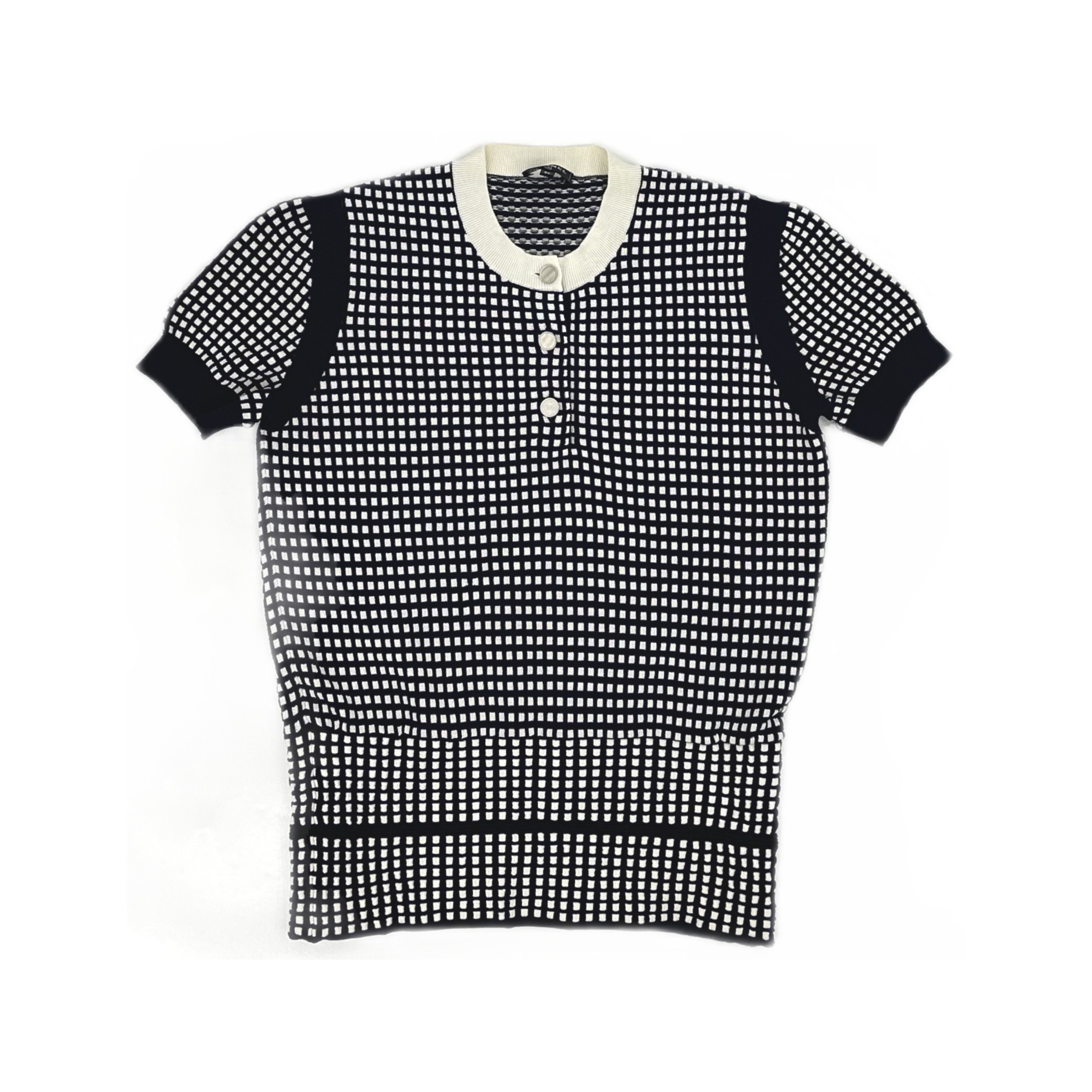 Chanel Chanel Grid Check Knit Button Up Top Size 36 Size XS / US 0-2 / IT 36-38 - 1 Thumbnail