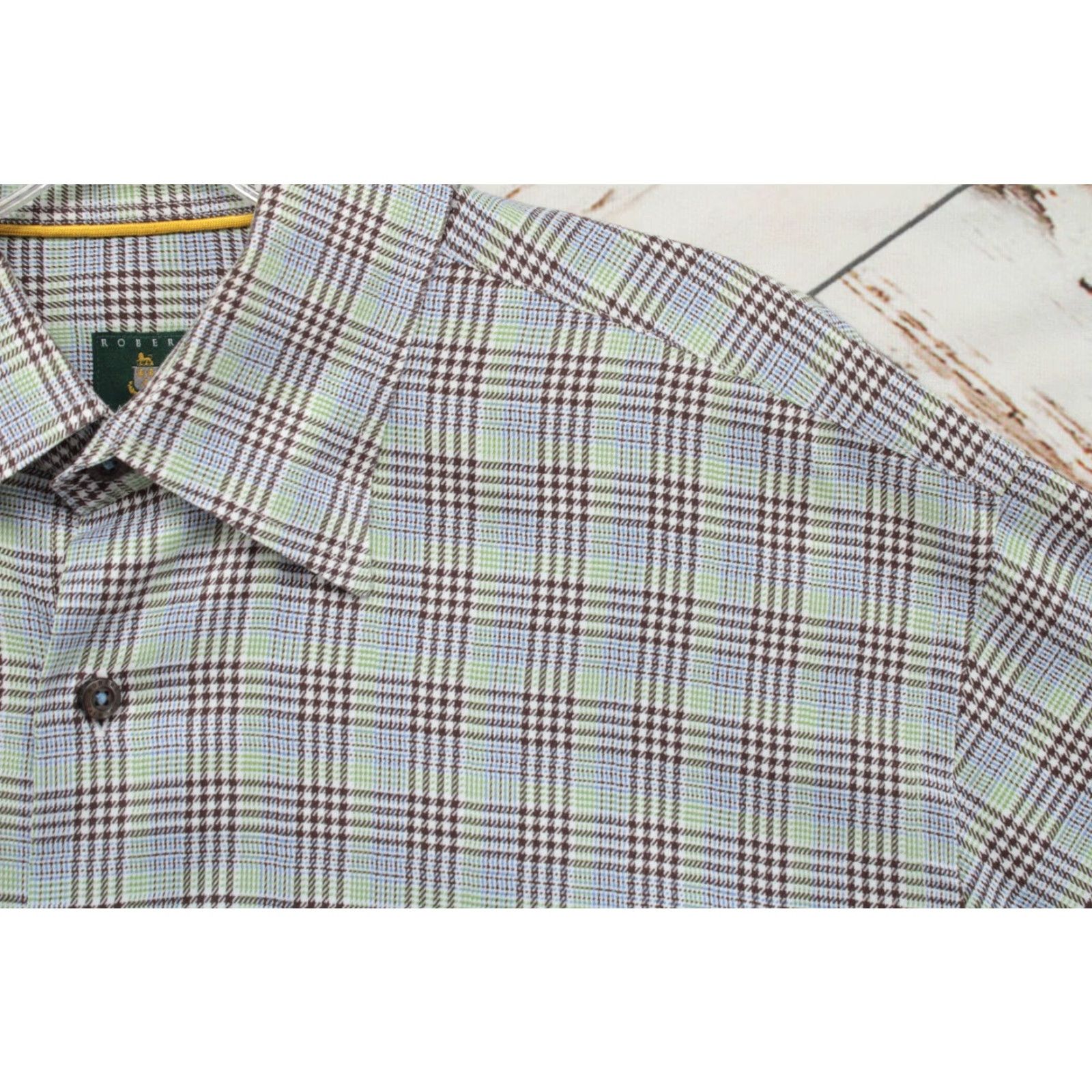 Robert Talbott Robert Talbott Shirt Mens Large Brown Houndstooth Plaid Long Sleeve Workwear Button-Up Casual Formal Business Mens Size US L / EU 52-54 / 3 - 4 Thumbnail