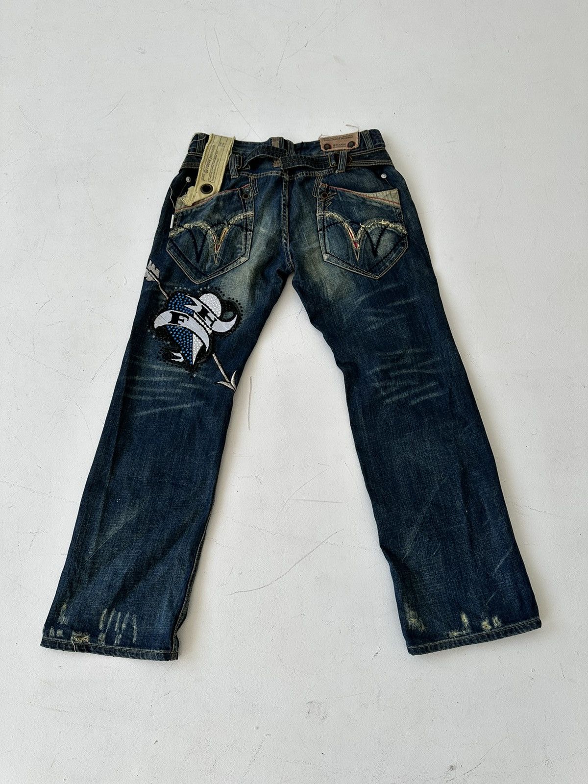Japanese Brand Tough Jeansmith Japan Distressed Baggy Denim Jeans Size US 36 / EU 52 - 1 Thumbnail