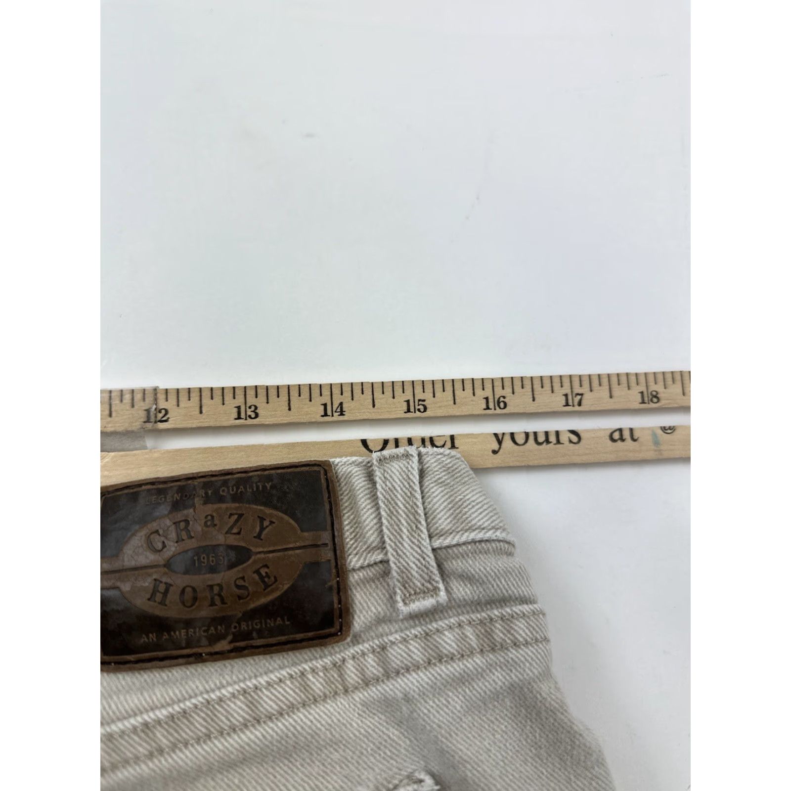 Vintage VINTAGE Crazy Horse Jeans Women 16P Khaki Beige Horse Petite 16P Jeans Womens Khakis Vintage Size 38" / US 16 / IT 52 - 7 Thumbnail