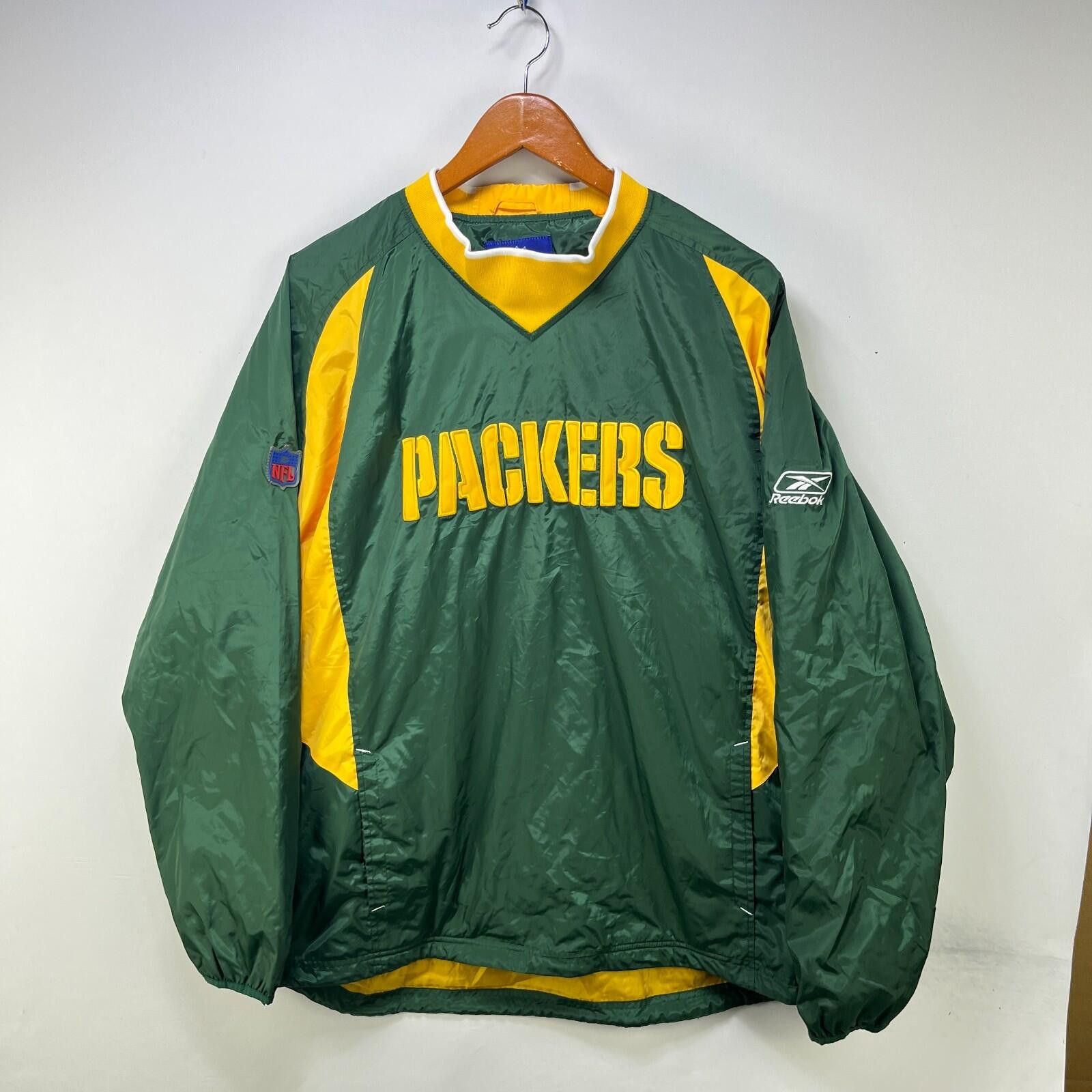 Reebok Vintage 90s Green Bay Packers Windbreaker Jacket Large Size ONE SIZE - 1 Thumbnail