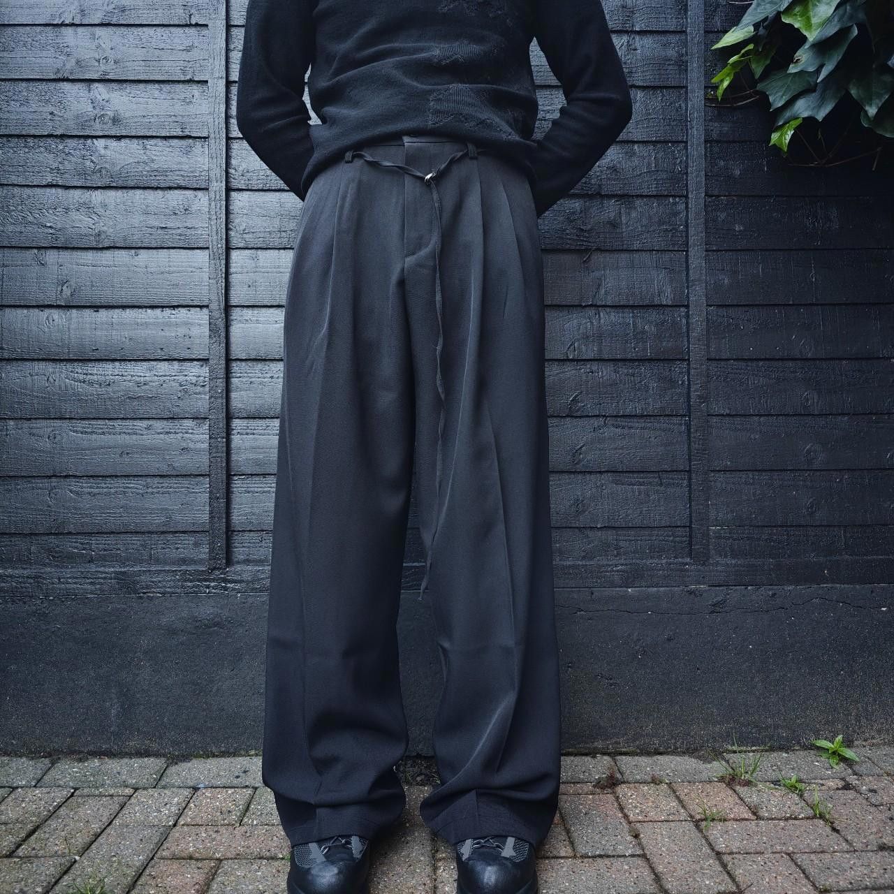 Other Black Wide Leg Pleated Belt Trousers Size US 32 / EU 48 - 7 Thumbnail
