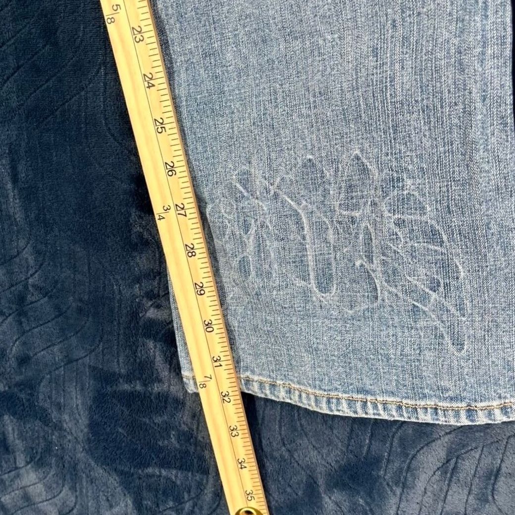 Vintage VINTAGE Request Jeans Womens 29 Light Wash 5-Pocket Bootcut Denim Blue Logo Hip Hop Rock Size 29" - 6 Thumbnail