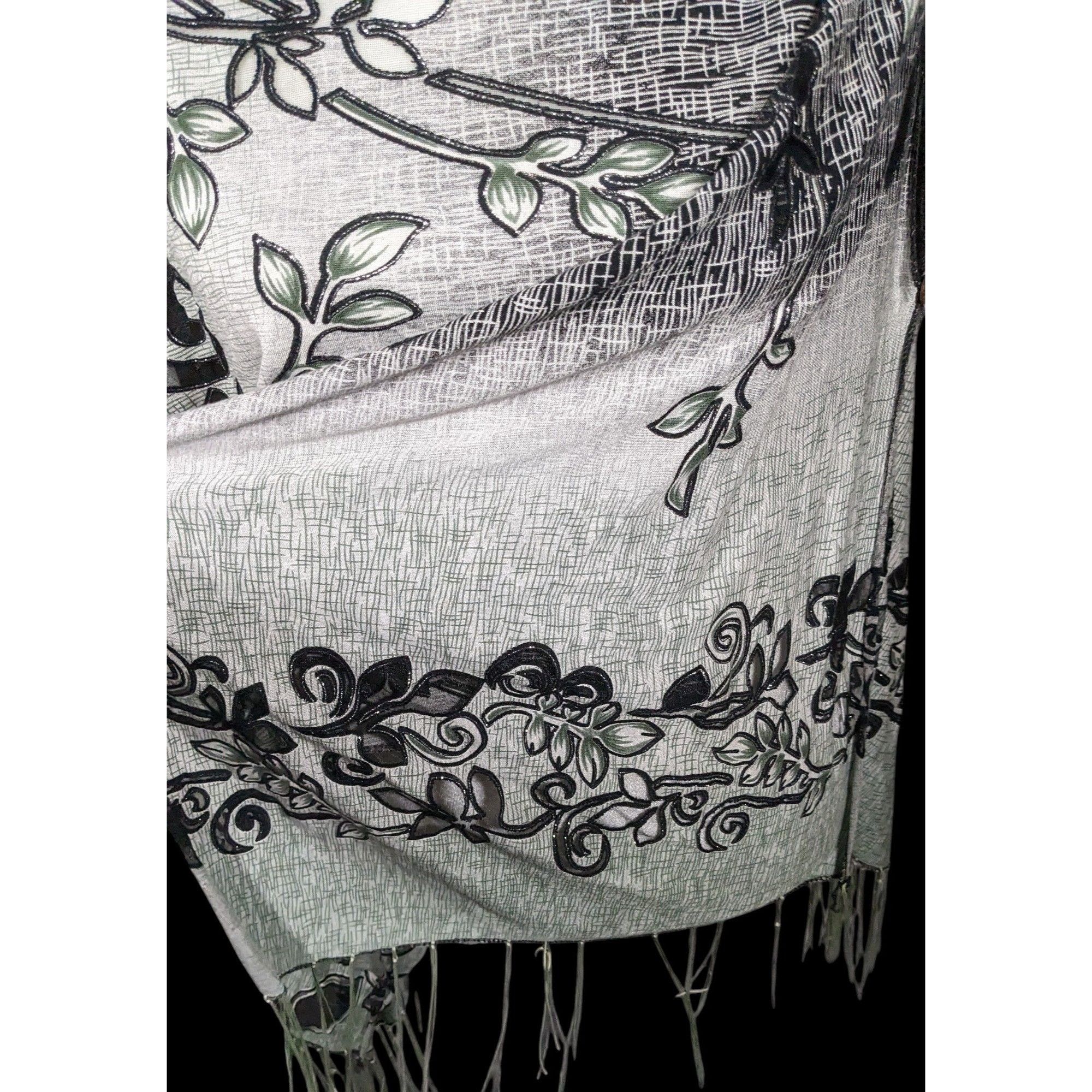 Other Whimsygoth Floral Scroll Burnout Multi-Way Scarf Size ONE SIZE - 5 Thumbnail