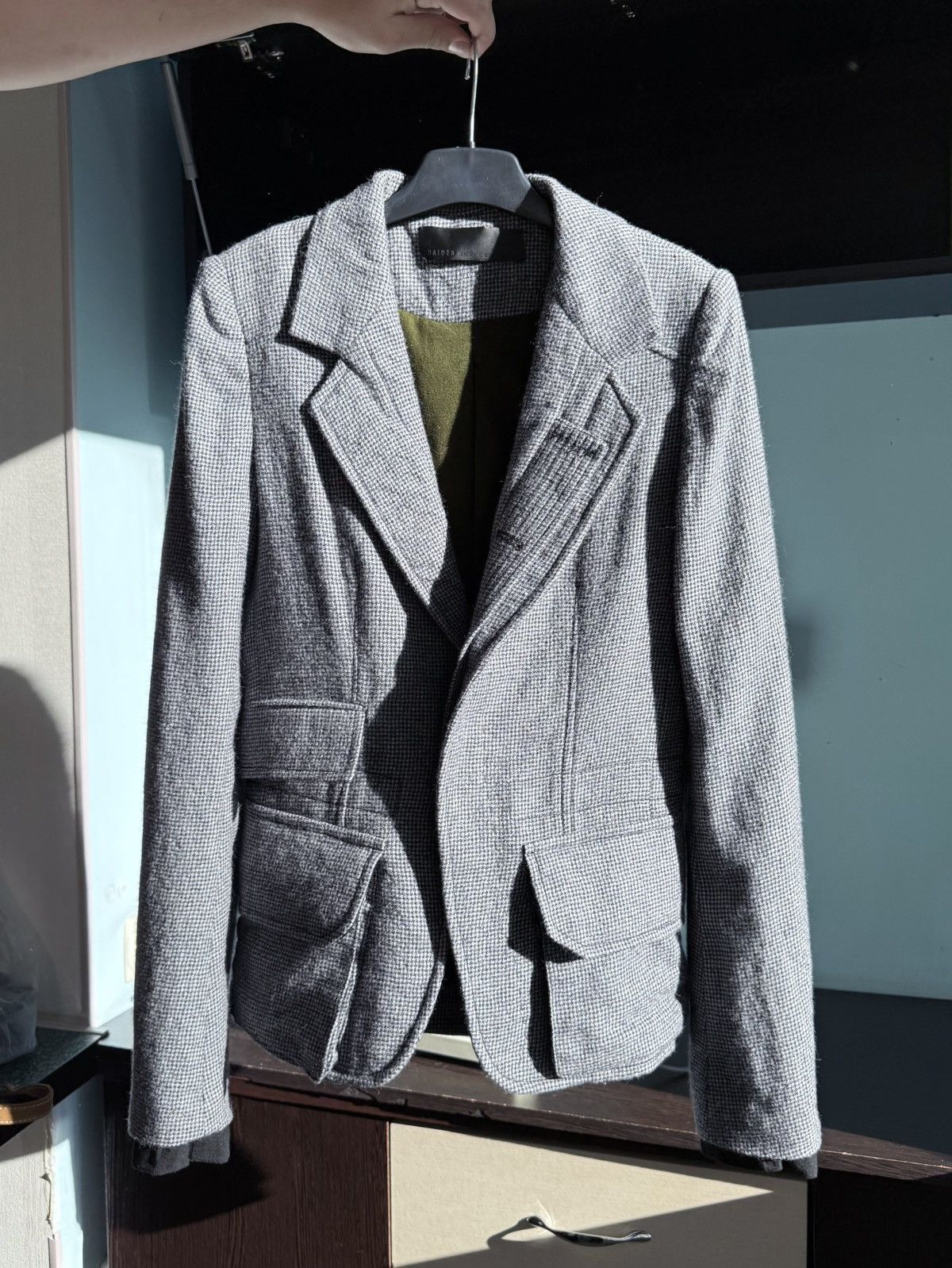 Haider Ackermann Haider Ackeramnn Gingham Houndstooth Wool Blazer Jacket Size S / US 4 / IT 40 - 2 Thumbnail