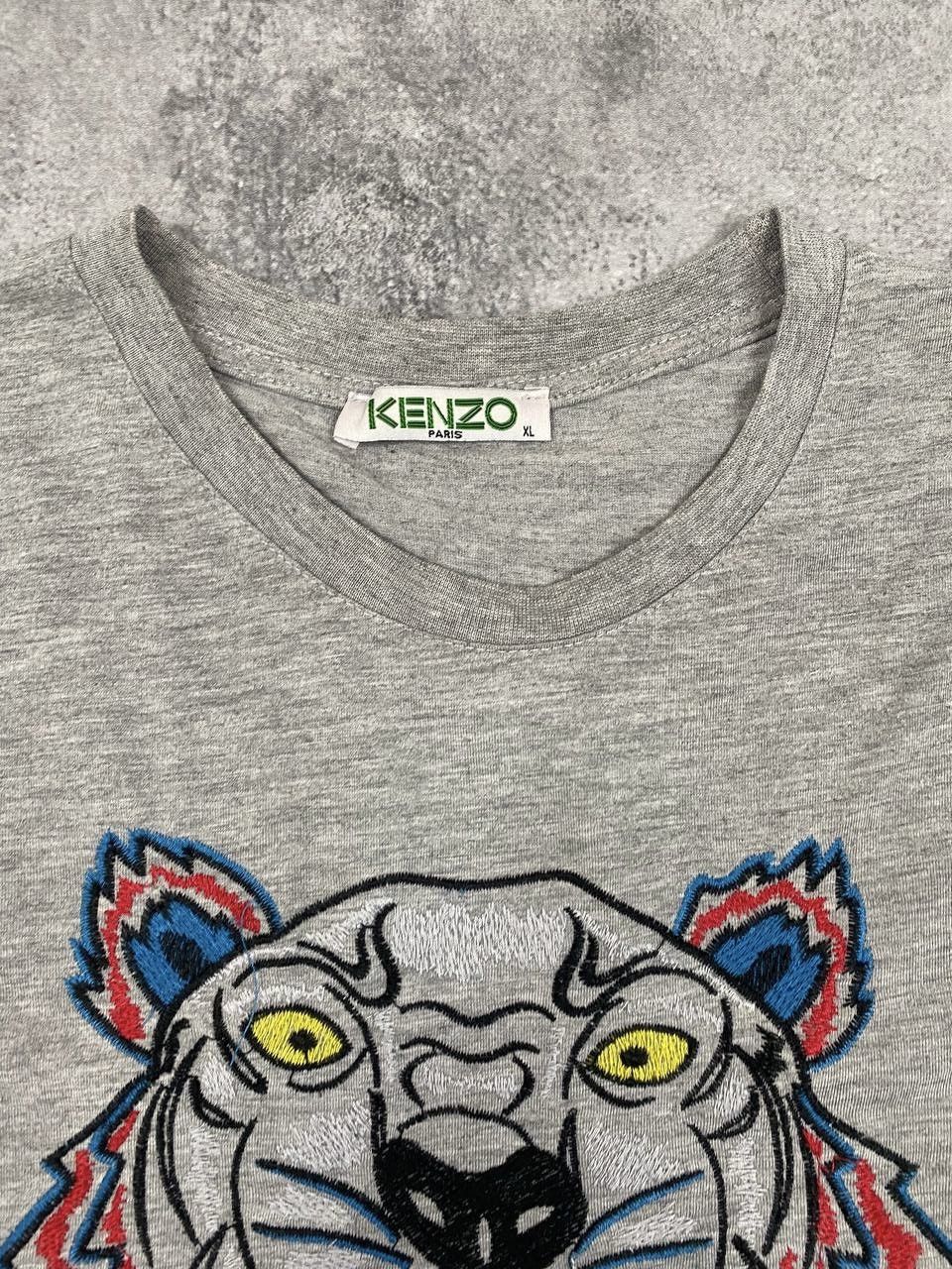 Kenzo Kenzo Women Cotton T-Shirt Grey Tiger Embroidered Size XL Size XL / US 12-14 / IT 48-50 - 3 Thumbnail