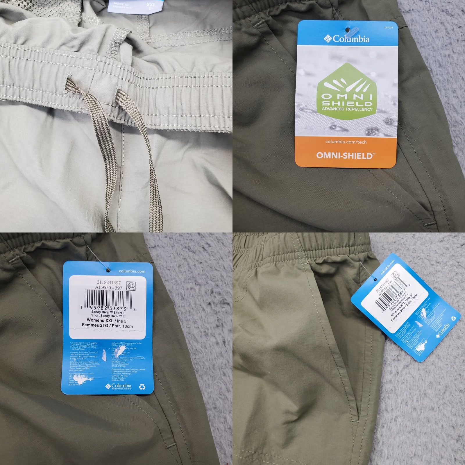 Vintage Columbia Womens Swim Trunk Shorts XXL Green Regular Fit Omni Shield Size 40" / US 18 - 8 Thumbnail