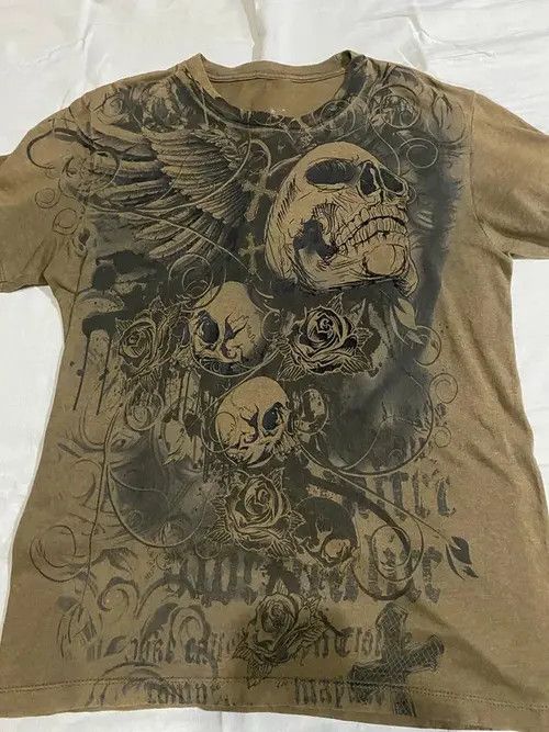 Japanese Brand #10 E Girl Gothic Retro Cyber Grunge Y2K Skull Graphic Size US M / EU 48-50 / 2 - 1 Thumbnail