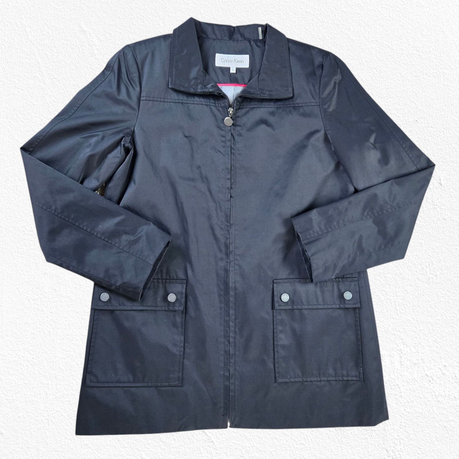 Calvin Klein Calvin Klein Black Minimal Rain Jacket Size Small Size S / US 4 / IT 40 - 2 Thumbnail